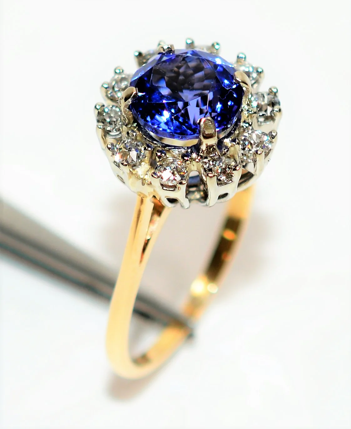 Certified Natural D'Block Tanzanite & Diamond Ring 14K Solid Gold 2.92tcw Engagement Ring Statement Ring Cocktail Ring Womens Ring Jewellery - Image 5