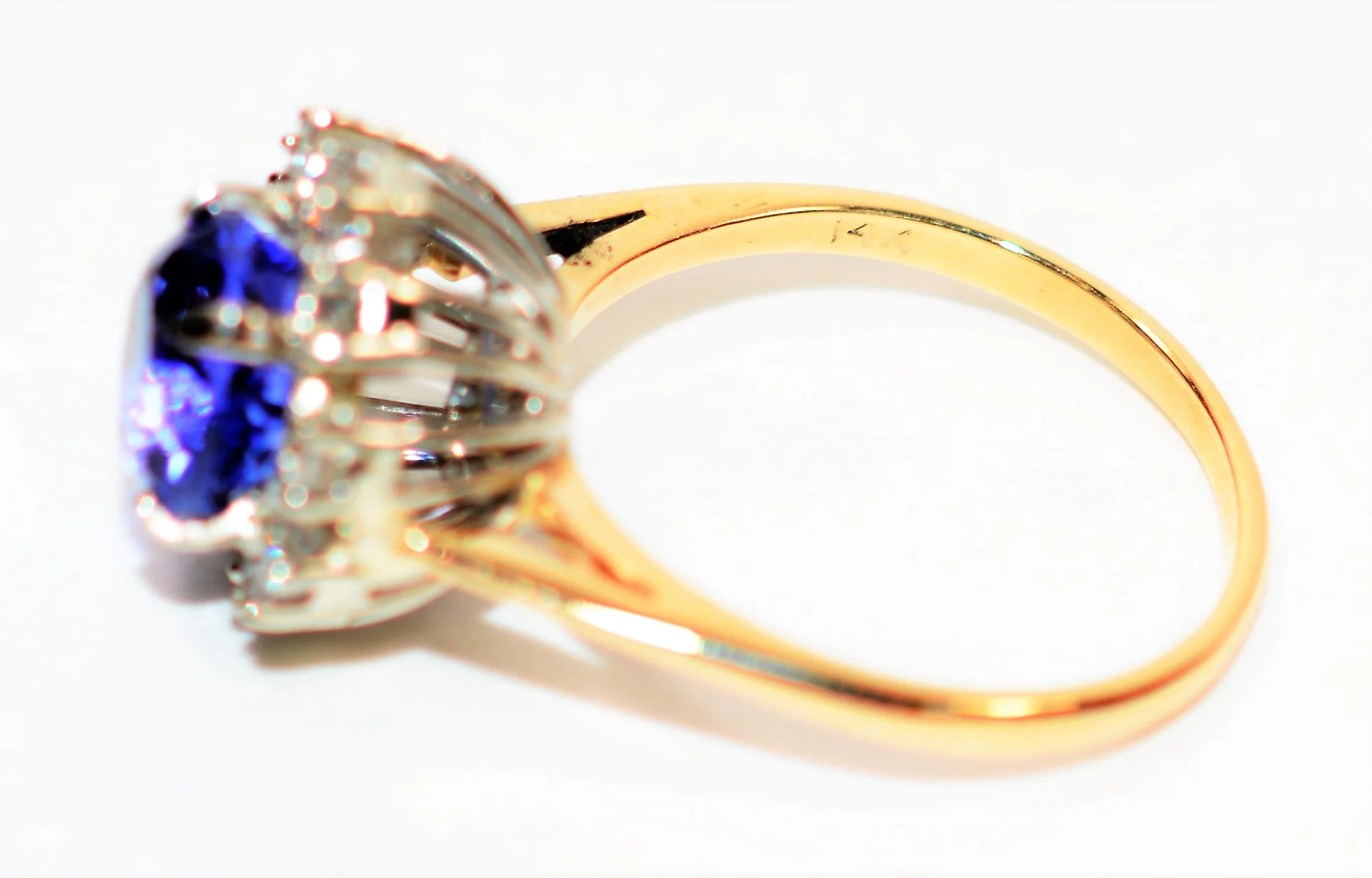 Certified Natural D'Block Tanzanite & Diamond Ring 14K Solid Gold 2.92tcw Engagement Ring Statement Ring Cocktail Ring Womens Ring Jewellery - Image 7