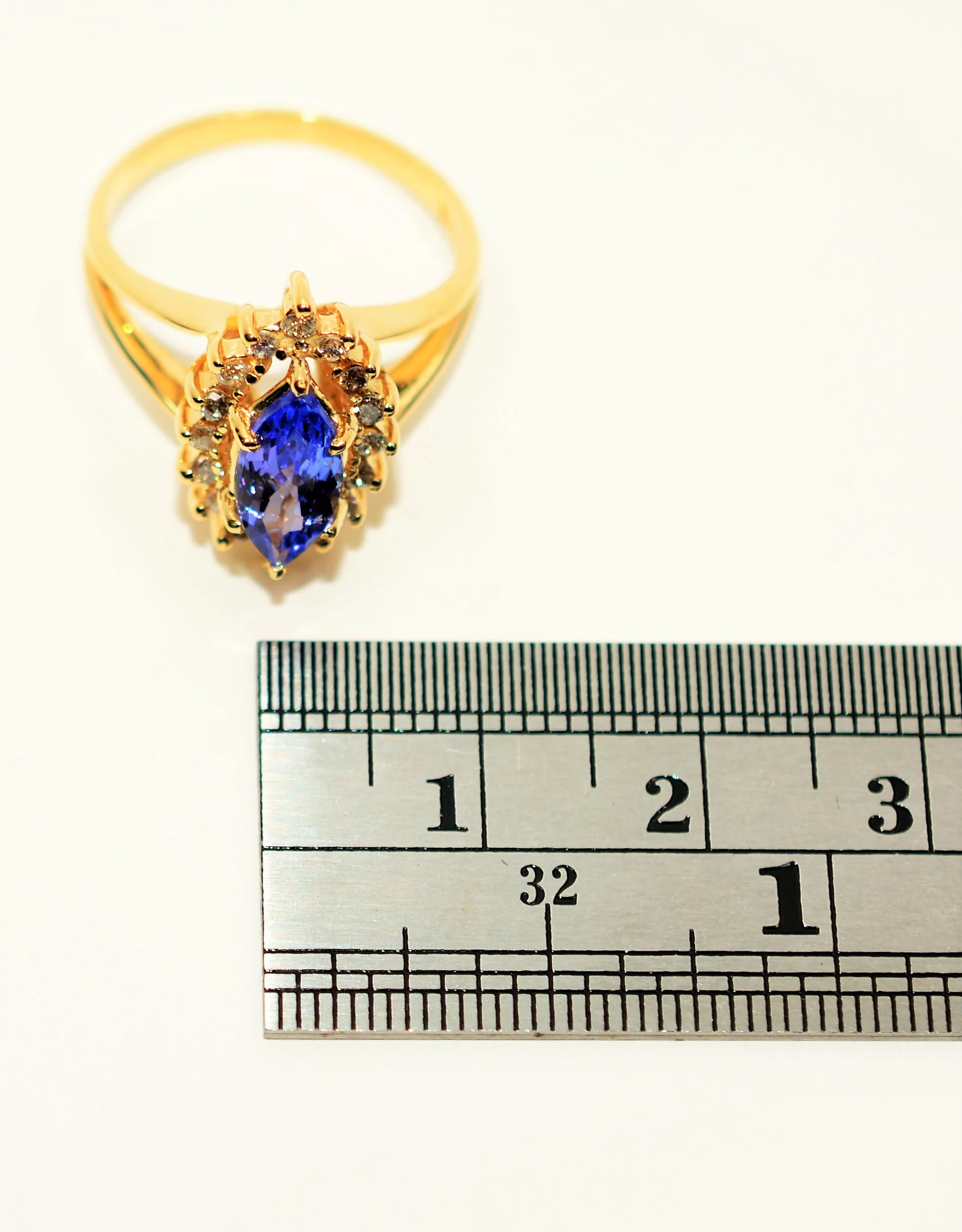 Certified Natural D'Block Tanzanite & Diamond Ring 14K Solid Gold 1.40tcw December Birthstone Ring Statement Ring Gemstone Ring Vintage Ring - Image 11