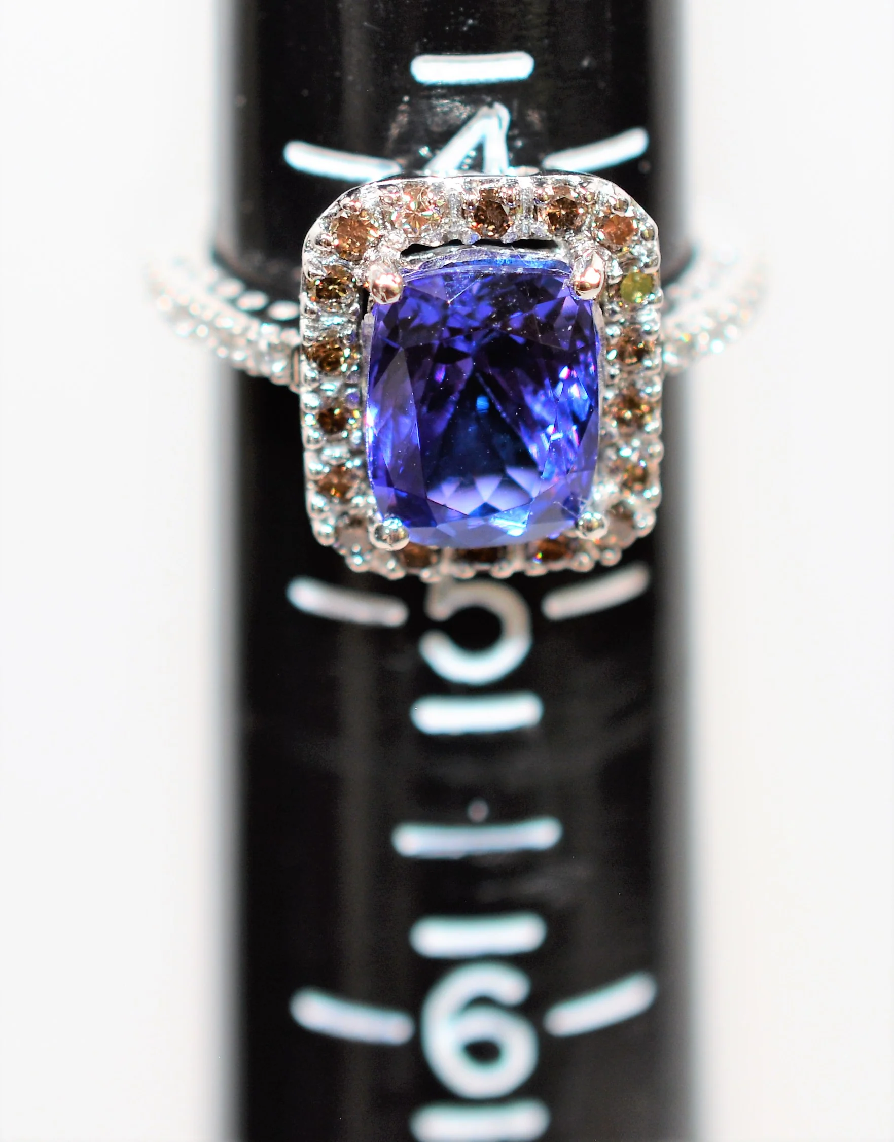 Effy Certified Natural D'Block Tanzanite & Fancy Chocolate Diamond Ring 14K Solid White Gold 3.21tcw Designer Ring Cocktail Ring Jewellery - Image 10