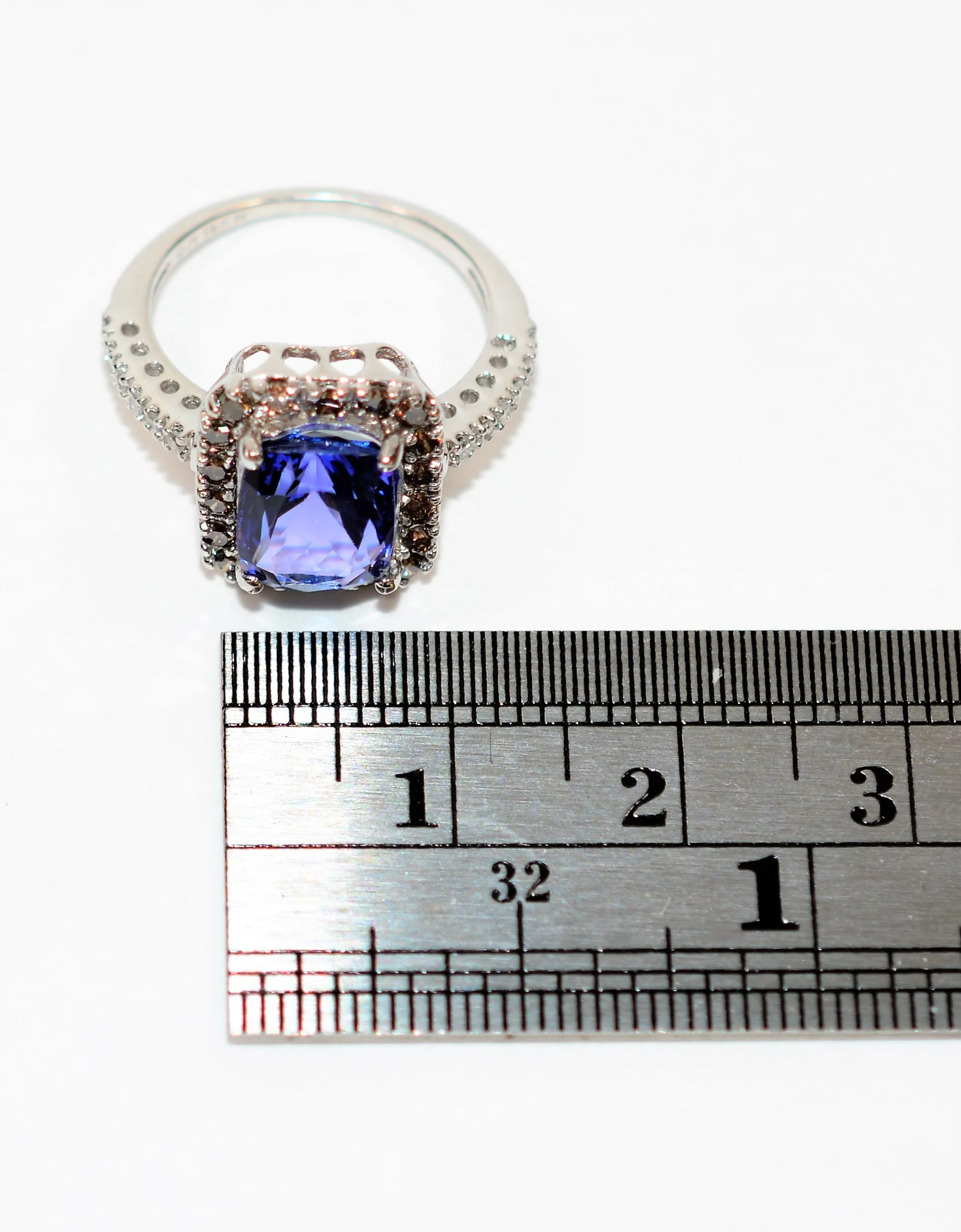 Effy Certified Natural D'Block Tanzanite & Fancy Chocolate Diamond Ring 14K Solid White Gold 3.21tcw Designer Ring Cocktail Ring Jewellery - Image 12