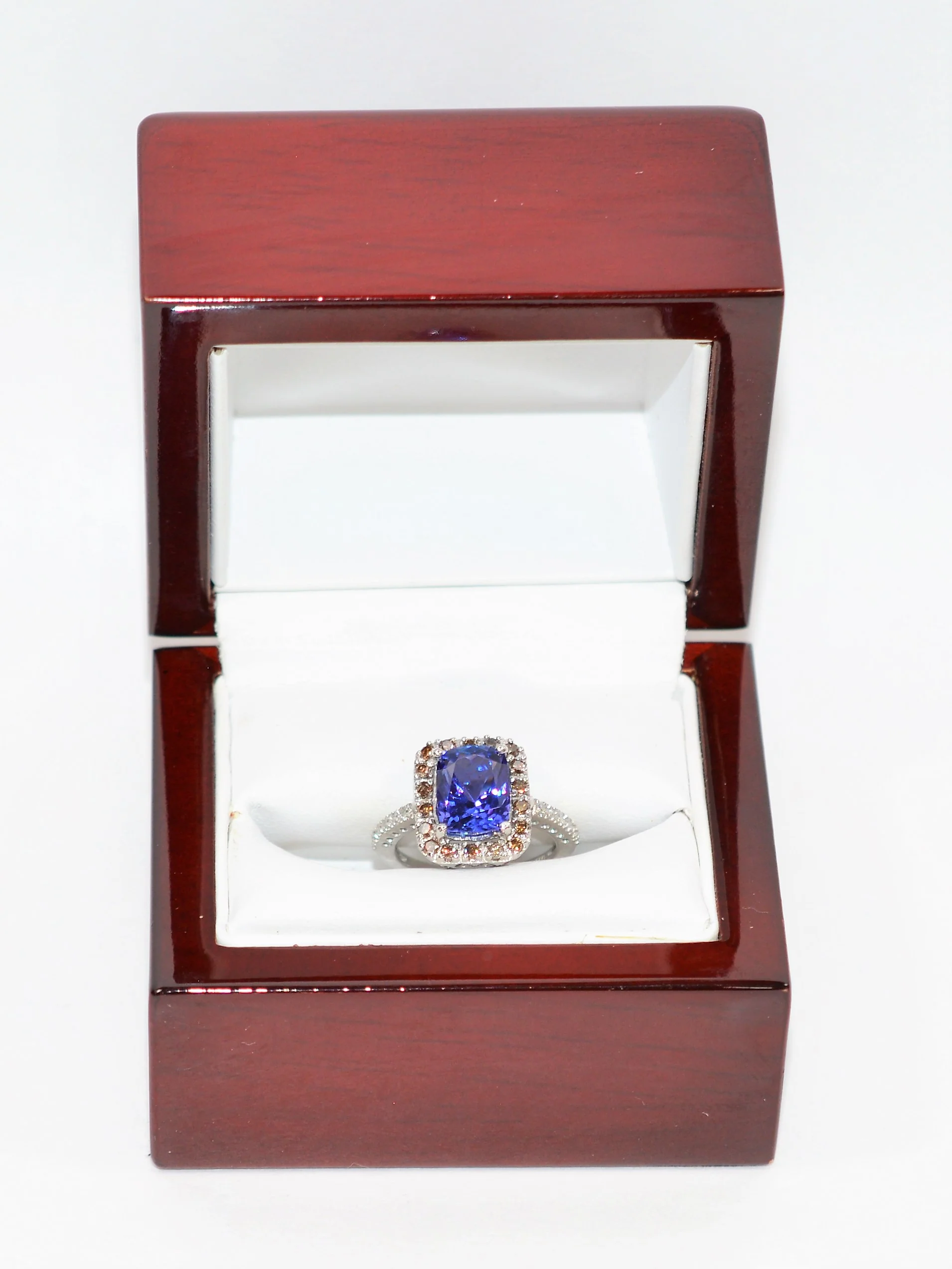 Effy Certified Natural D'Block Tanzanite & Fancy Chocolate Diamond Ring 14K Solid White Gold 3.21tcw Designer Ring Cocktail Ring Jewellery - Image 13