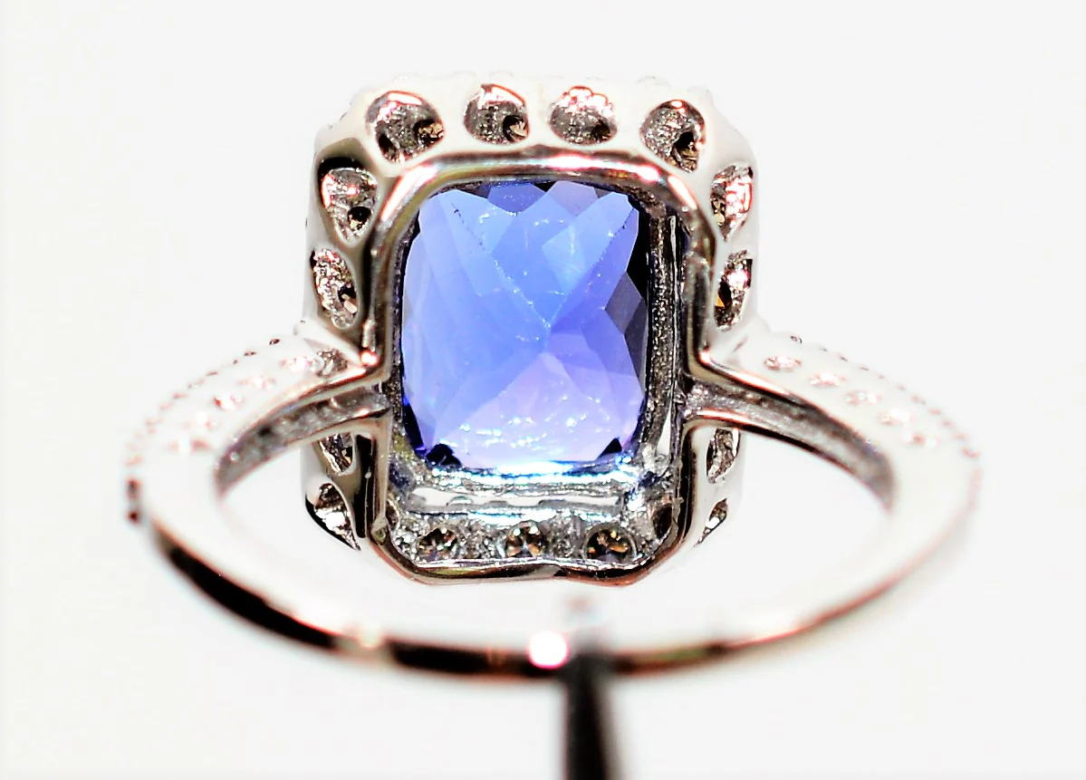 Effy Certified Natural D'Block Tanzanite & Fancy Chocolate Diamond Ring 14K Solid White Gold 3.21tcw Designer Ring Cocktail Ring Jewellery - Image 8