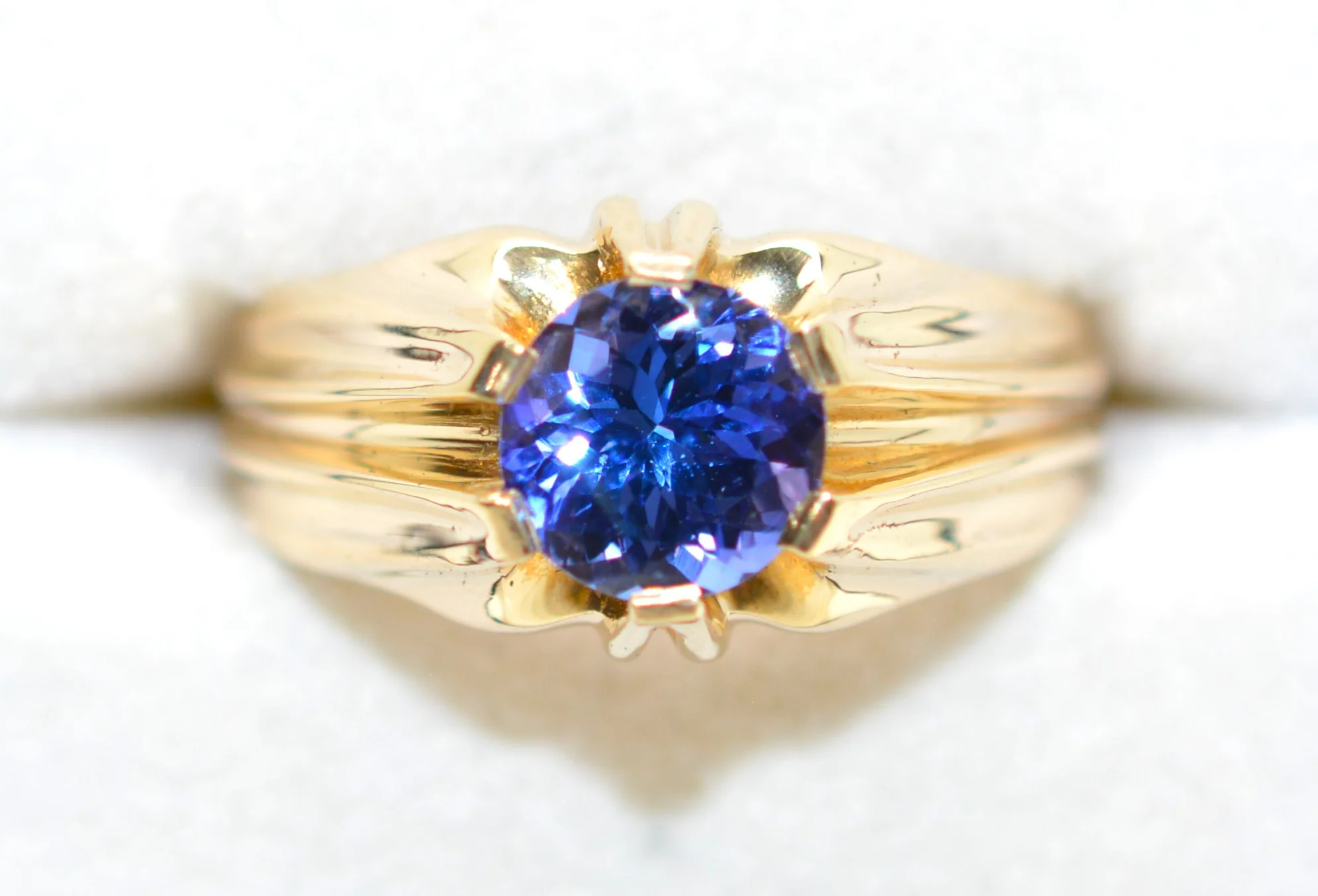 Certified Natural D'Block Tanzanite 14K Gold 1.72ct Mens Ring Solitaire Ring Gents Ring Vintage Ring Blue Purple Gemstone Violet Cocktail - Image 6