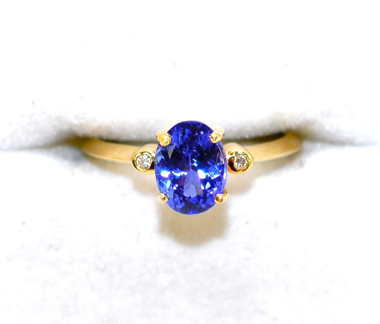 Certified Natural D'Block Tanzanite & Diamond Ring 18K Solid Gold 1.94tcw Gemstone Ring Birthstone Ring Engagement Ring Cocktail Ring Estate - Image 6