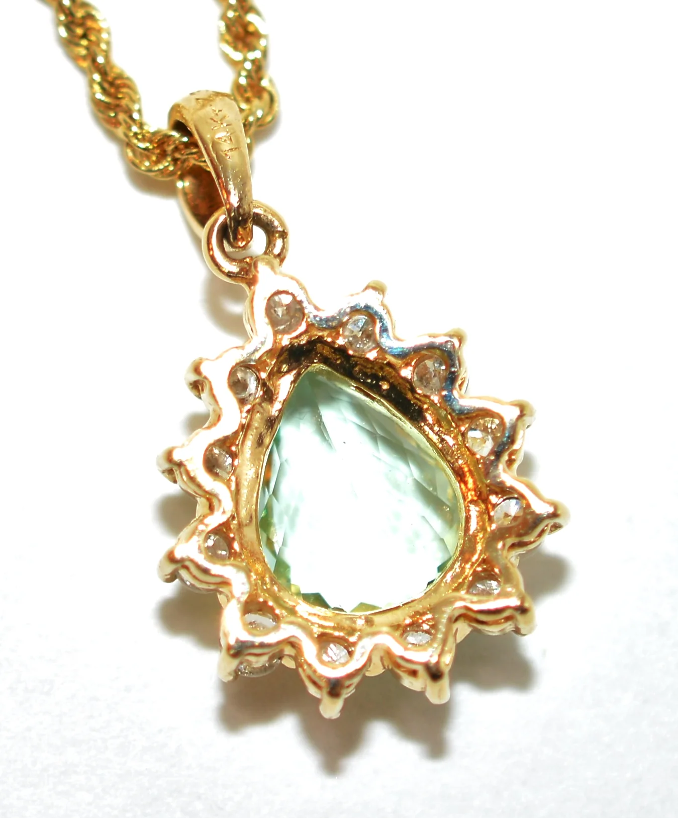 Certified Natural Paraiba Tourmaline & Diamond Necklace 14K Solid Gold 2.32tcw Pendant Necklace Paraiba Necklace Tourmaline Necklace Estate - Image 7