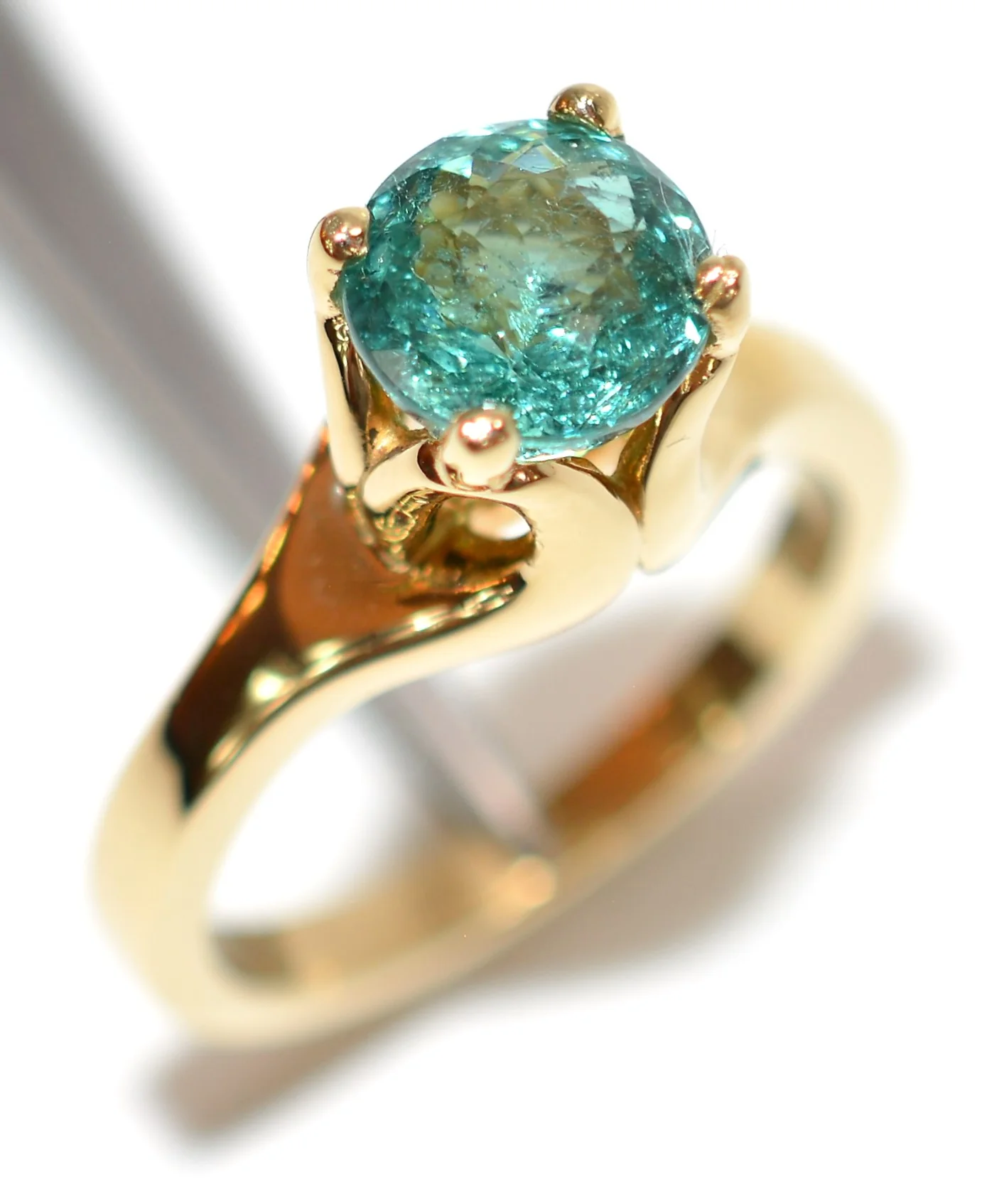 Certified Natural Paraiba Tourmaline Ring 14K Solid Gold 2.10ct Solitaire Gemstone Estate Jewelry Vintage Engagement Tulip Ladies Birthstone - Image 5