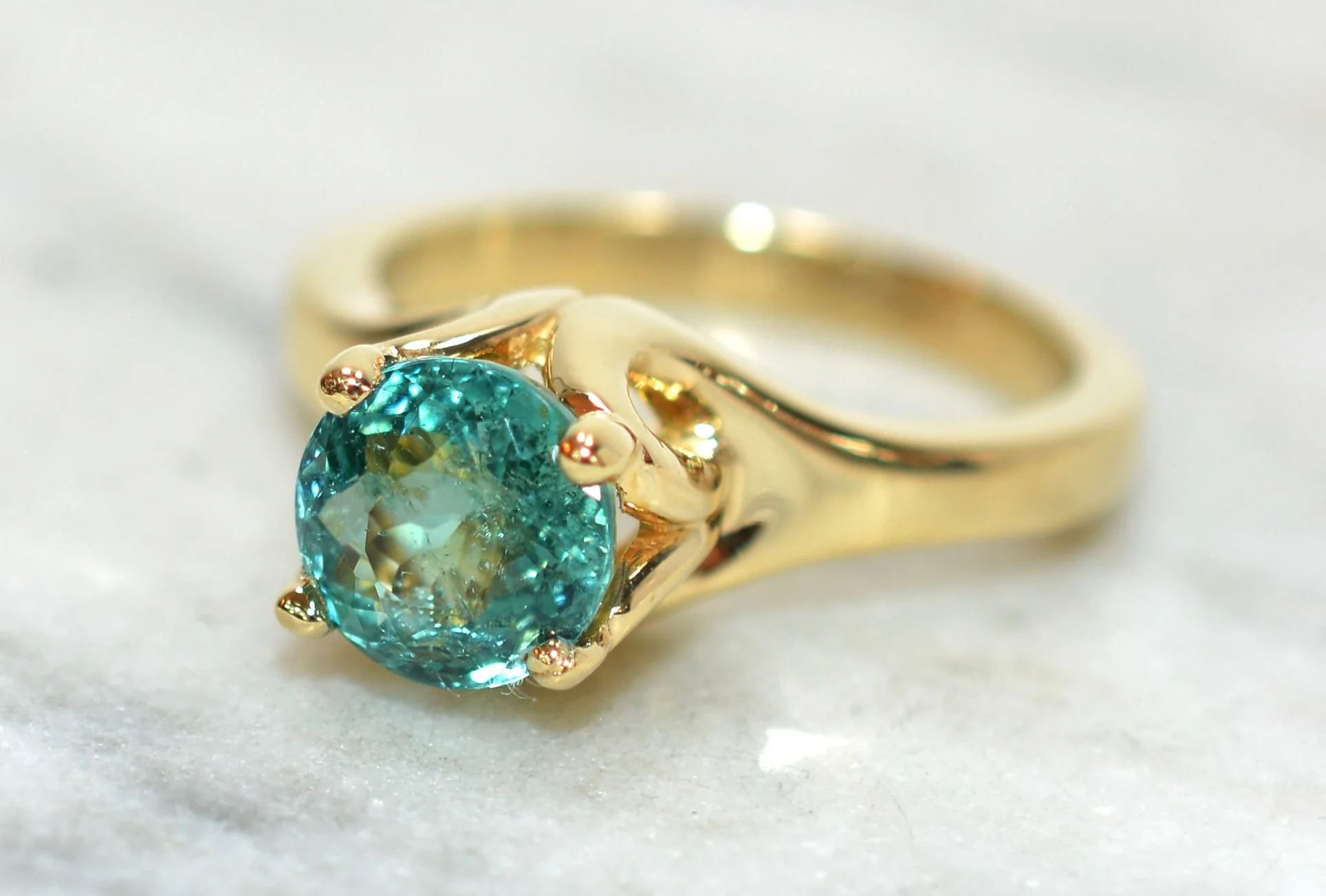 Certified Natural Paraiba Tourmaline Ring 14K Solid Gold 2.10ct Solitaire Gemstone Estate Jewelry Vintage Engagement Tulip Ladies Birthstone - Image 9