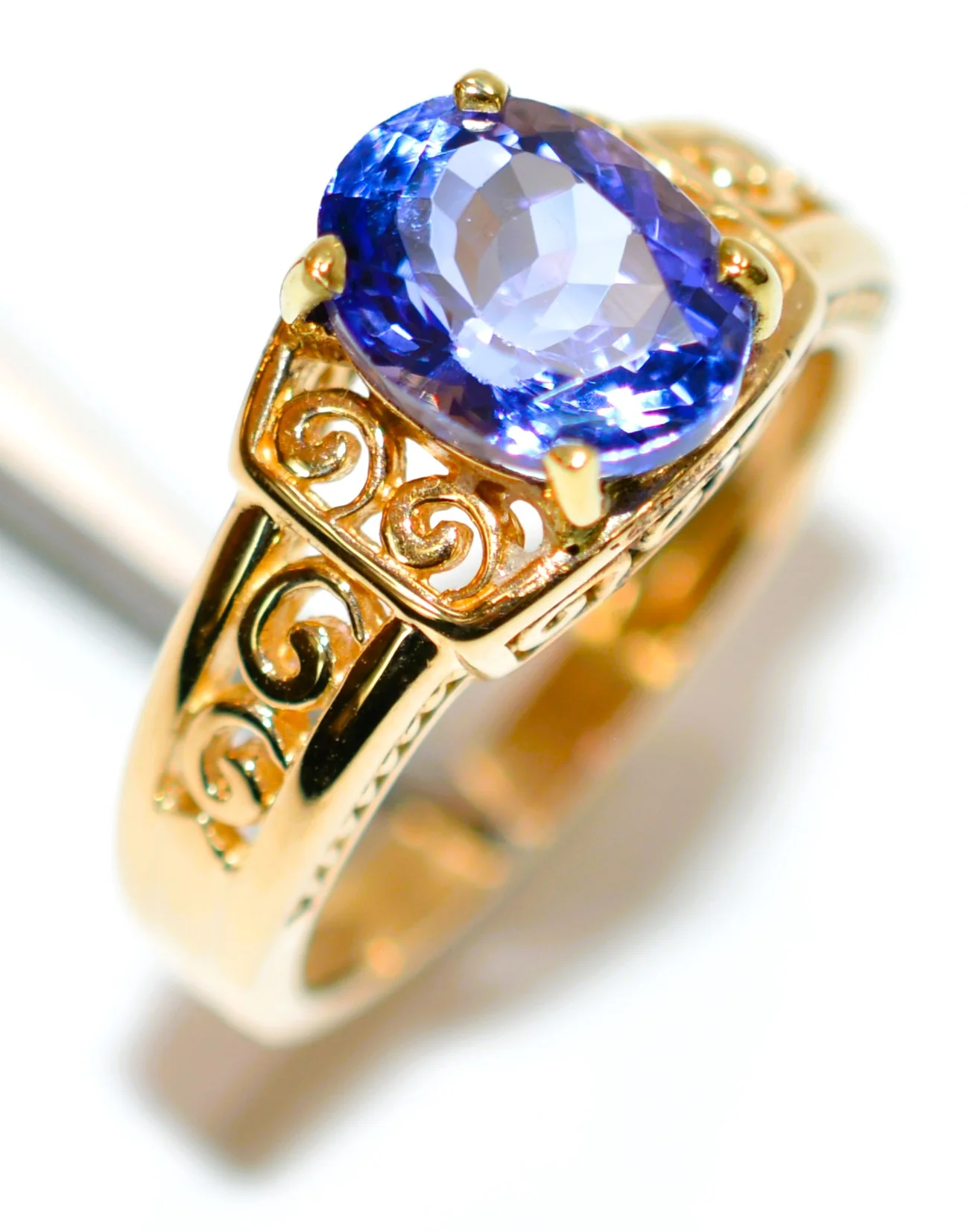 Certified Natural Tanzanite Ring 14K Solid Gold 2.69ct Solitaire Ring Vintage Ring December Birthstone Ring Estate Jewelry Jewellery - Image 5