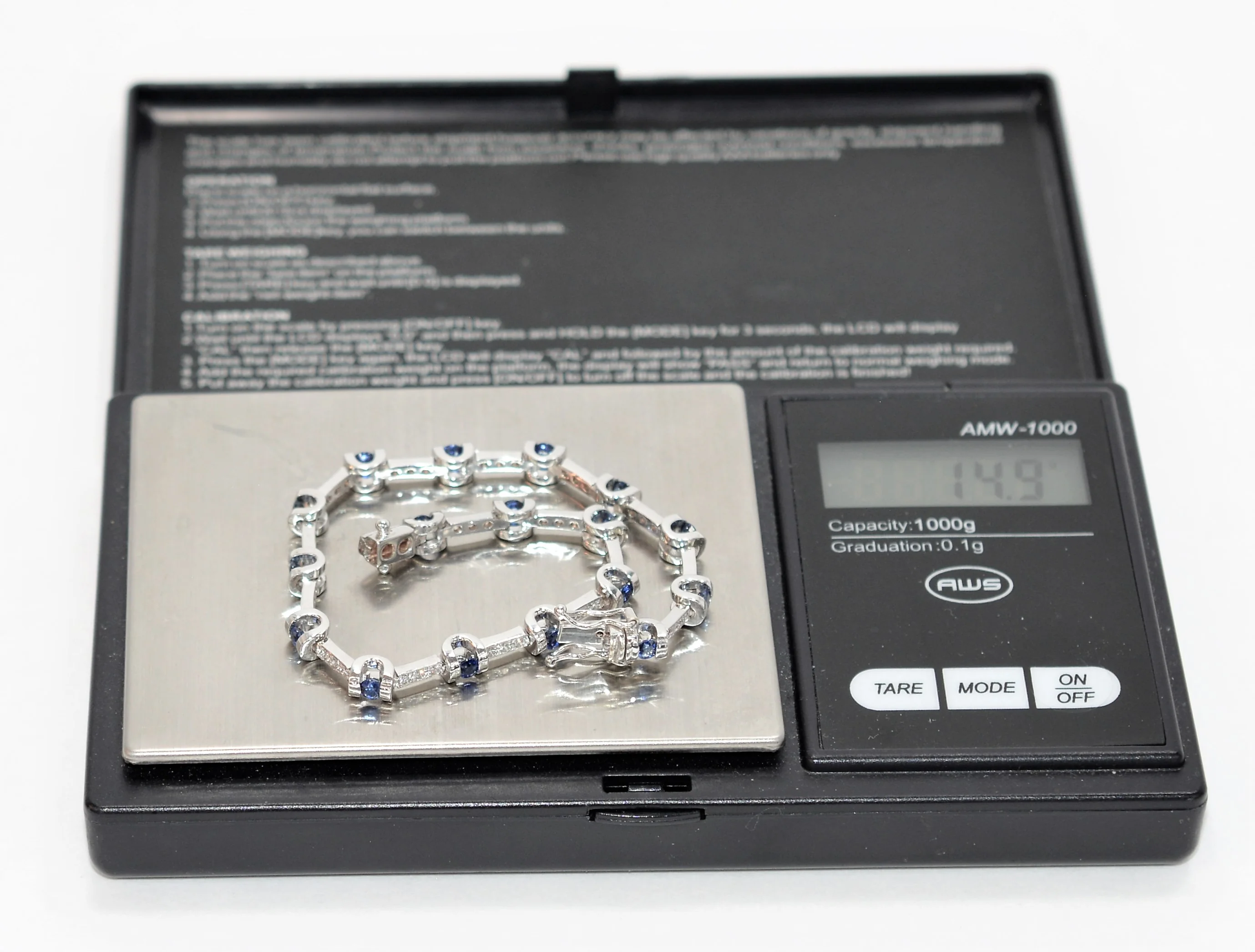 Natural Ceylon Sapphire & Diamond Bracelet 18K Solid White Gold 2.28tcw Tennis Bracelet Gemstone Bracelet Women's Bracelet Blue Fine Jewelry - Image 10