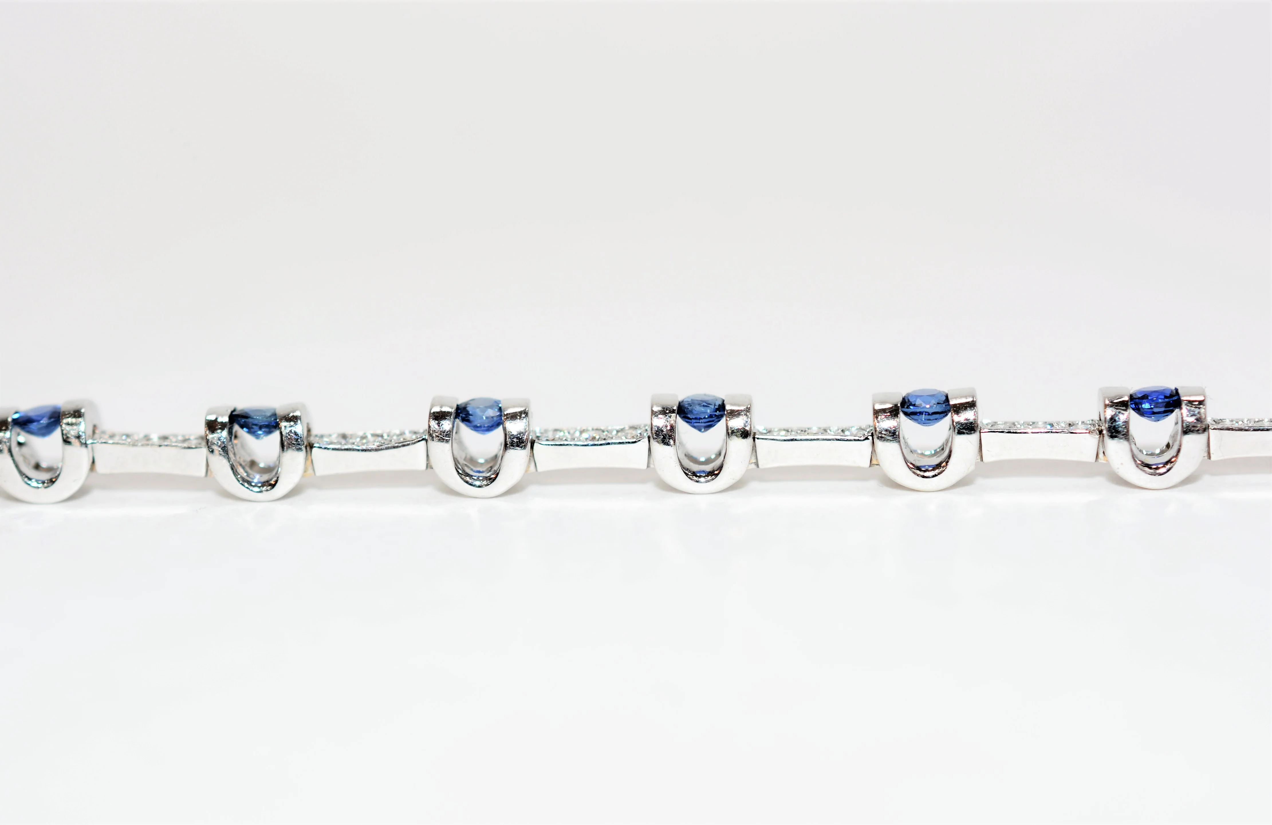 Natural Ceylon Sapphire & Diamond Bracelet 18K Solid White Gold 2.28tcw Tennis Bracelet Gemstone Bracelet Women's Bracelet Blue Fine Jewelry - Image 6
