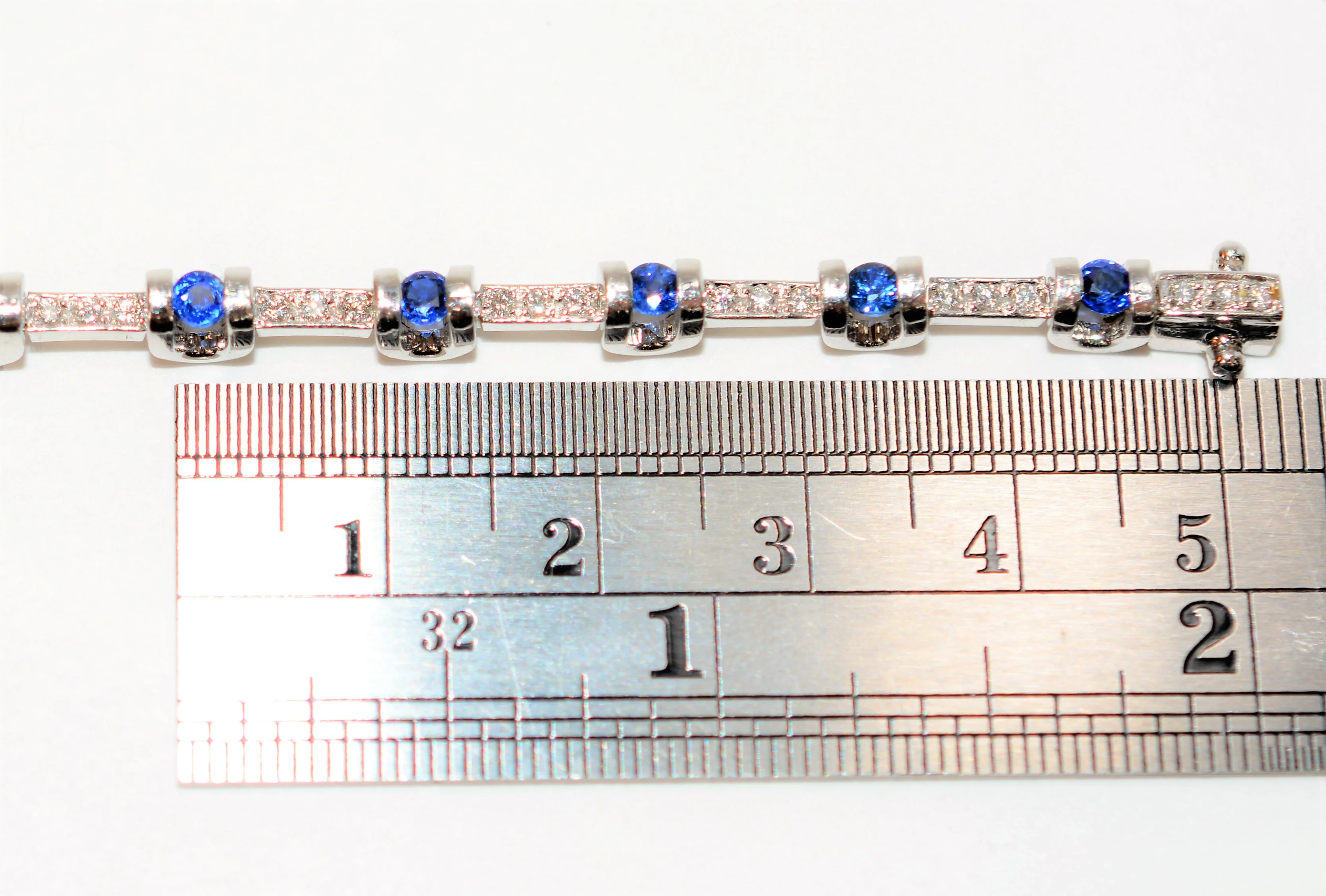 Natural Ceylon Sapphire & Diamond Bracelet 18K Solid White Gold 2.28tcw Tennis Bracelet Gemstone Bracelet Women's Bracelet Blue Fine Jewelry - Image 8
