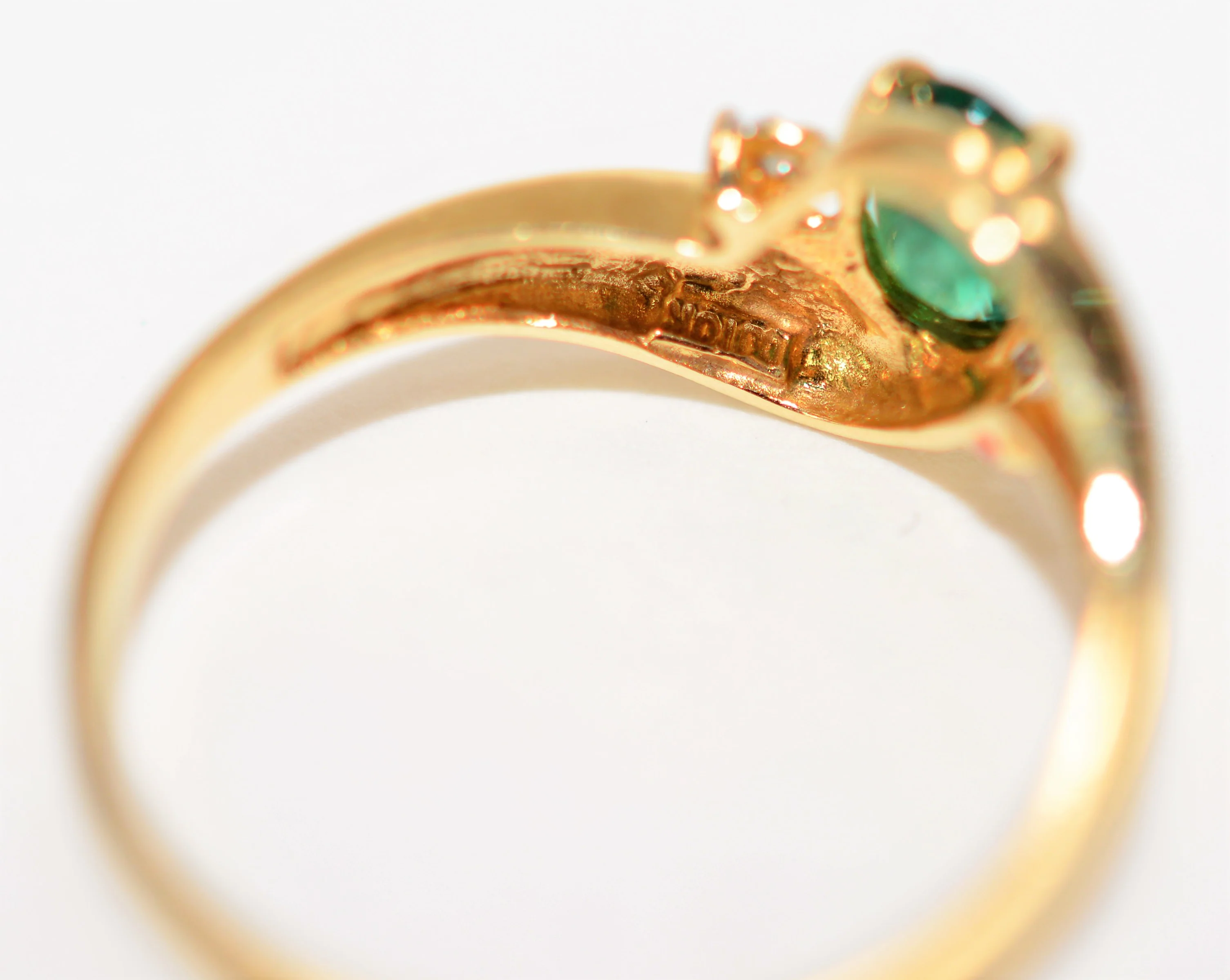 Natural Zambian Emerald & Diamond Ring 10K Solid Gold .37tcw Gemstone Ring May Birthstone Ring Emerald Ring Vintage Ring Womens Ring Jewelry - Image 6