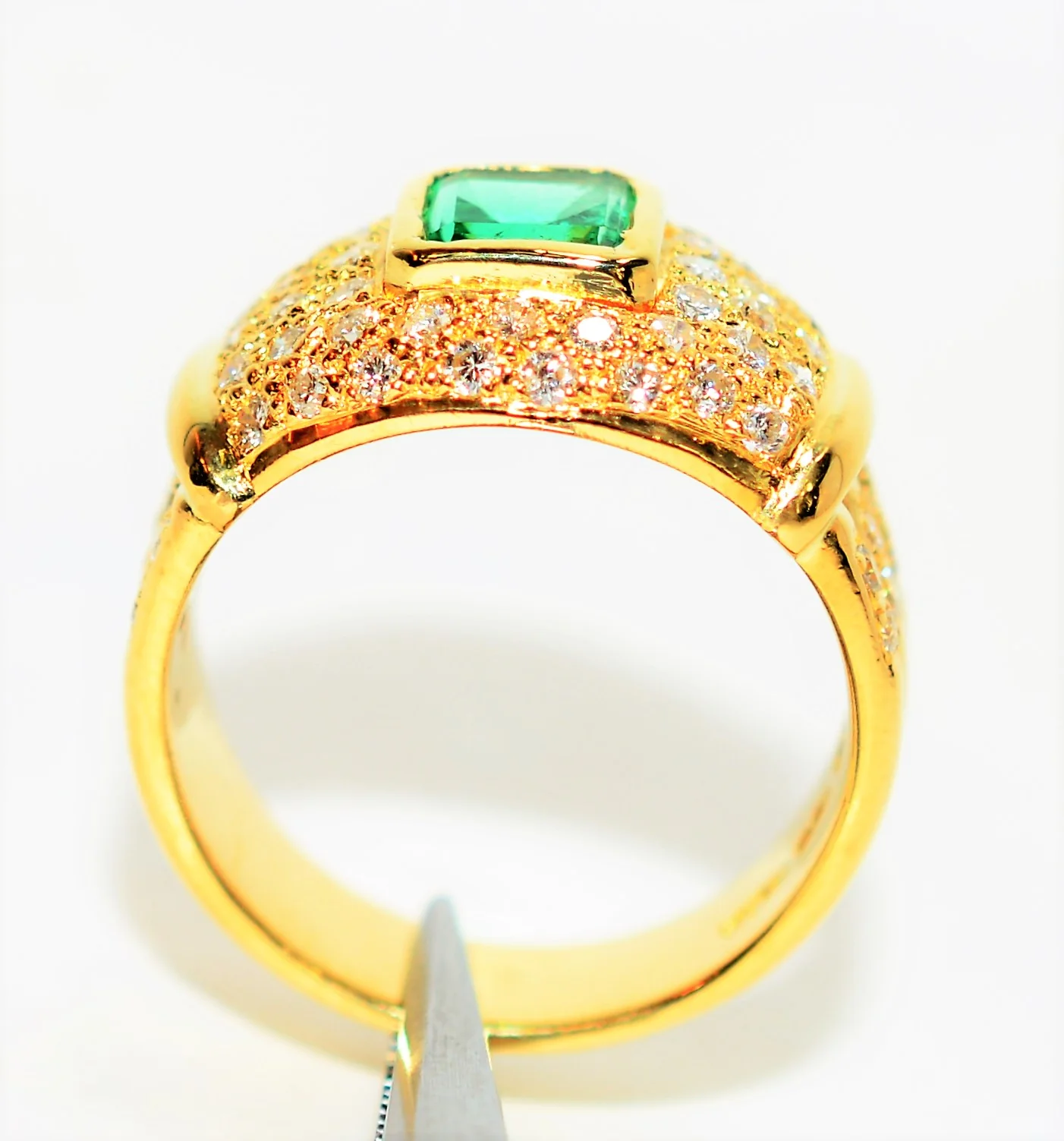 Natural Colombian Emerald & Diamond Ring 18K Solid Gold 1.21tcw Gemstone Ring Estate Ring May Birthstone Ring Fine Jewelry Vintage Jewellery - Image 3