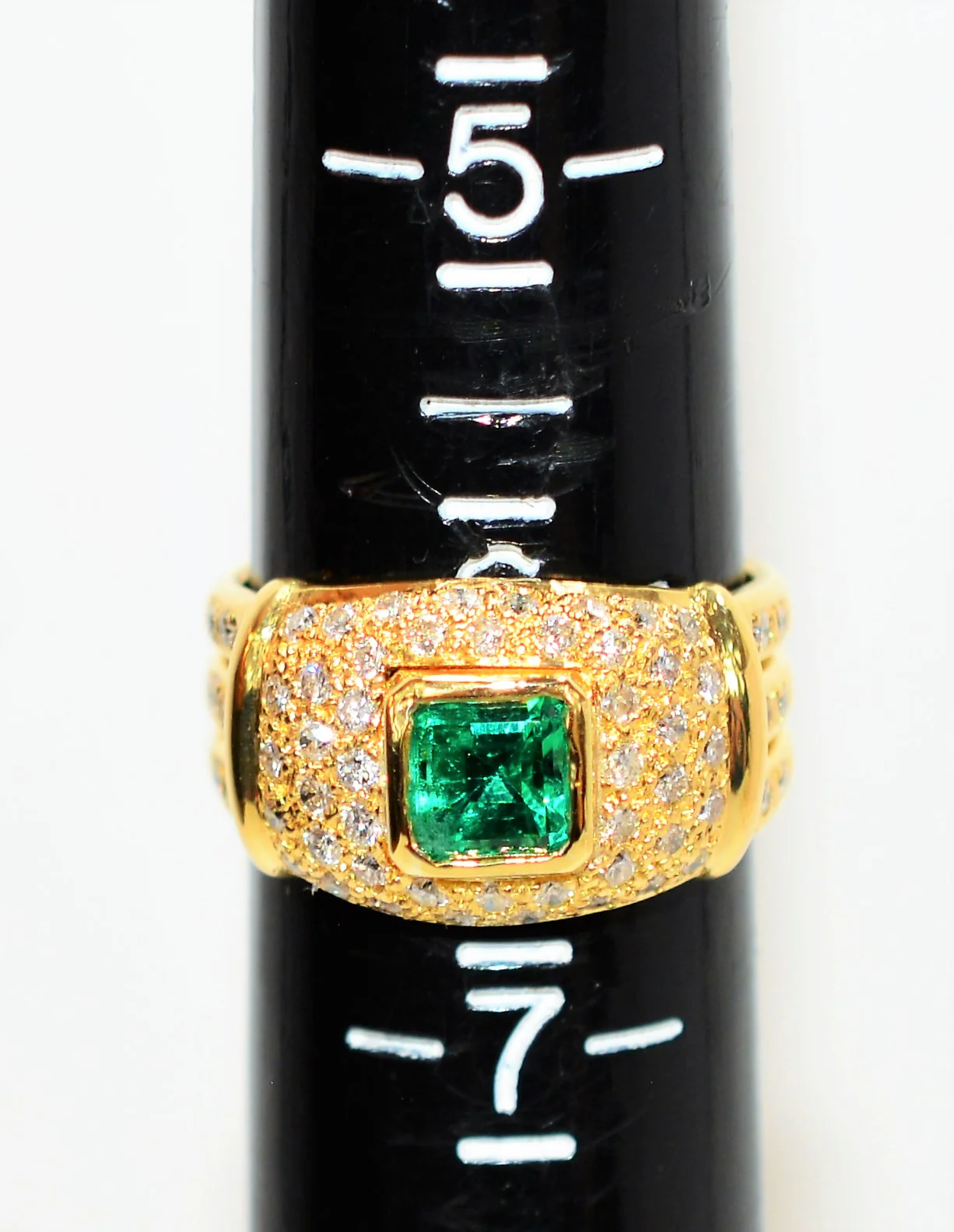 Natural Colombian Emerald & Diamond Ring 18K Solid Gold 1.21tcw Gemstone Ring Estate Ring May Birthstone Ring Fine Jewelry Vintage Jewellery - Image 9