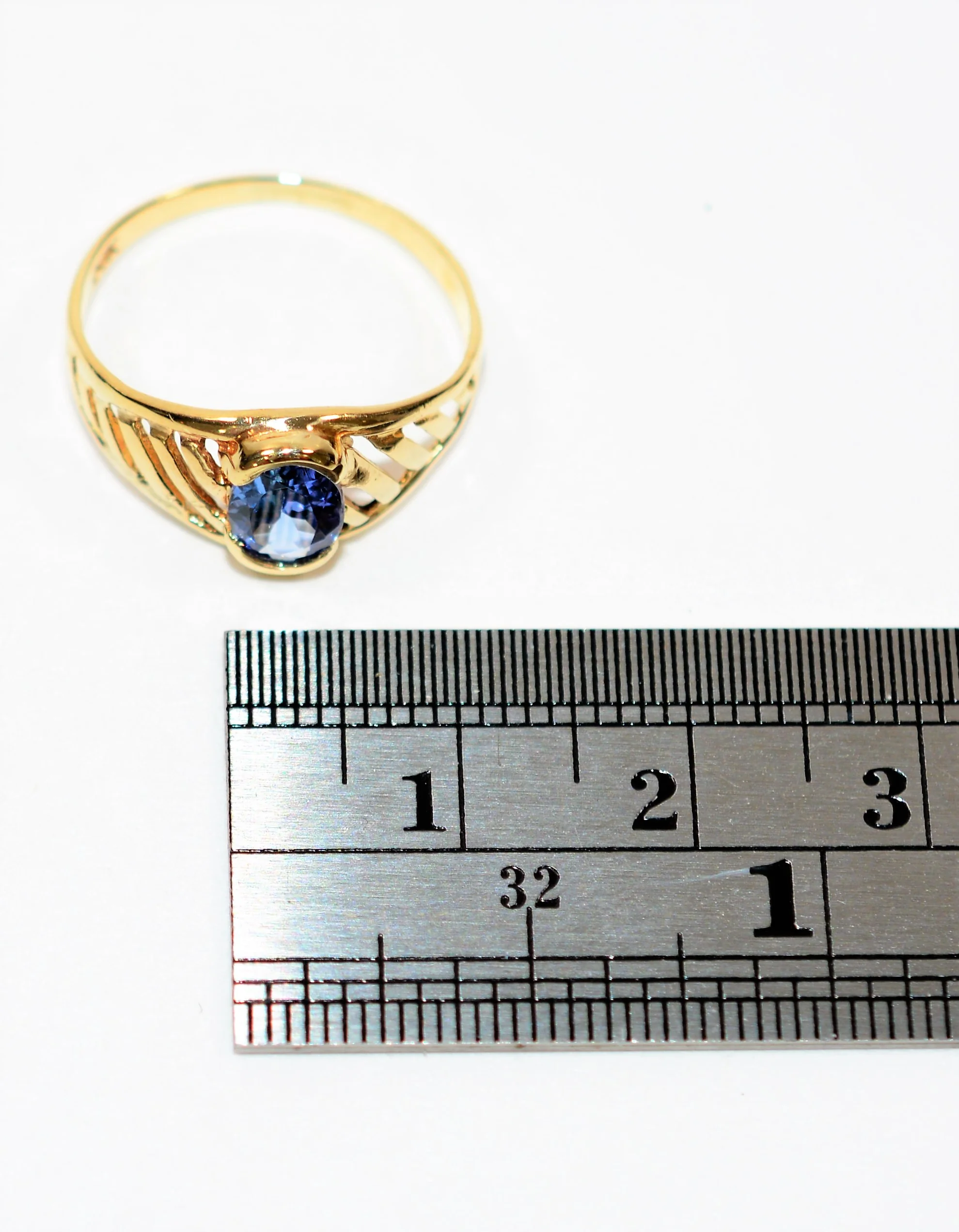 Natural Tanzanite Ring 14K Solid Gold .79ct Solitaire Ring Statement Ring Cocktail Ring Vintage Ring December Birthstone Ring Estate Jewelry - Image 11