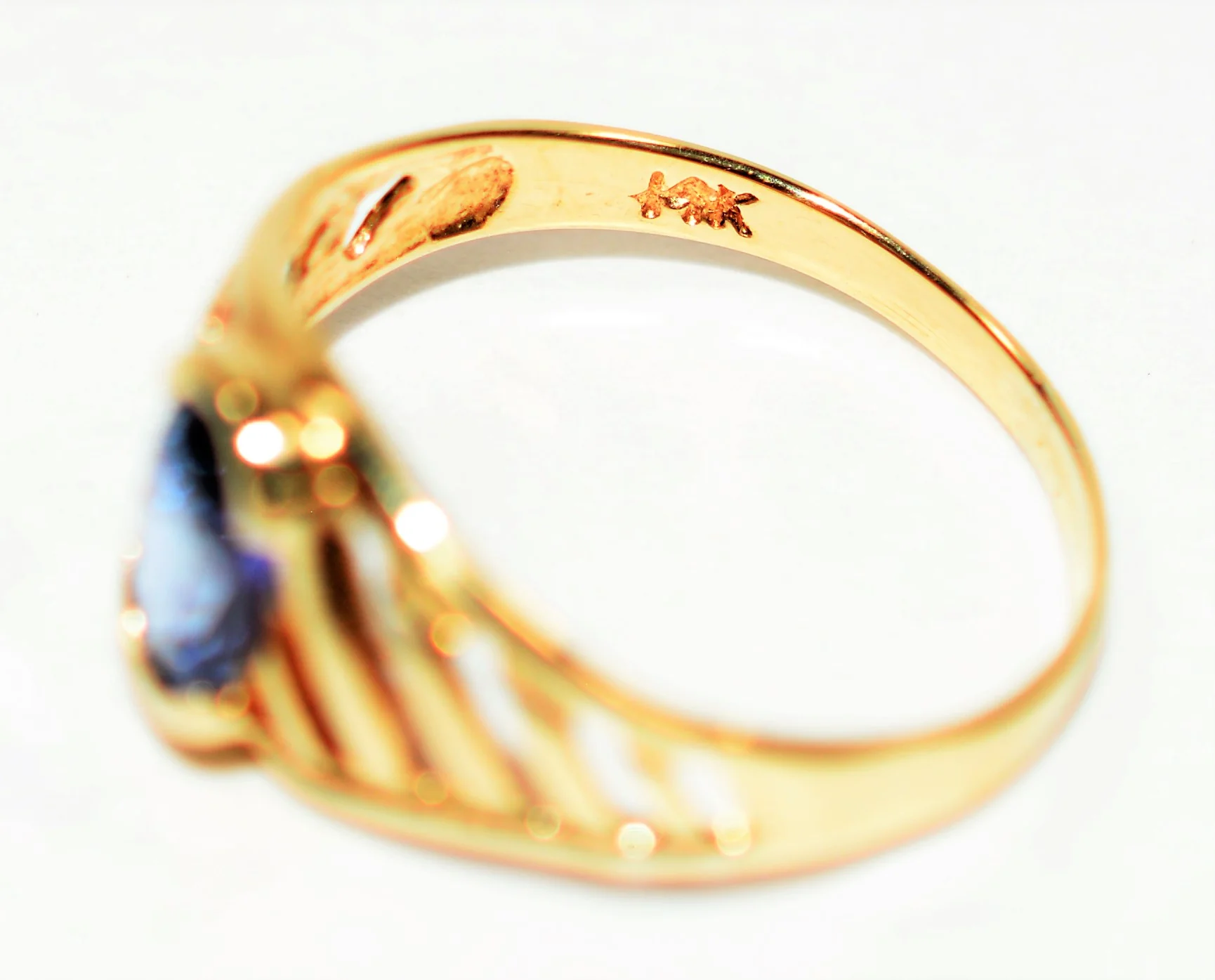 Natural Tanzanite Ring 14K Solid Gold .79ct Solitaire Ring Statement Ring Cocktail Ring Vintage Ring December Birthstone Ring Estate Jewelry - Image 6