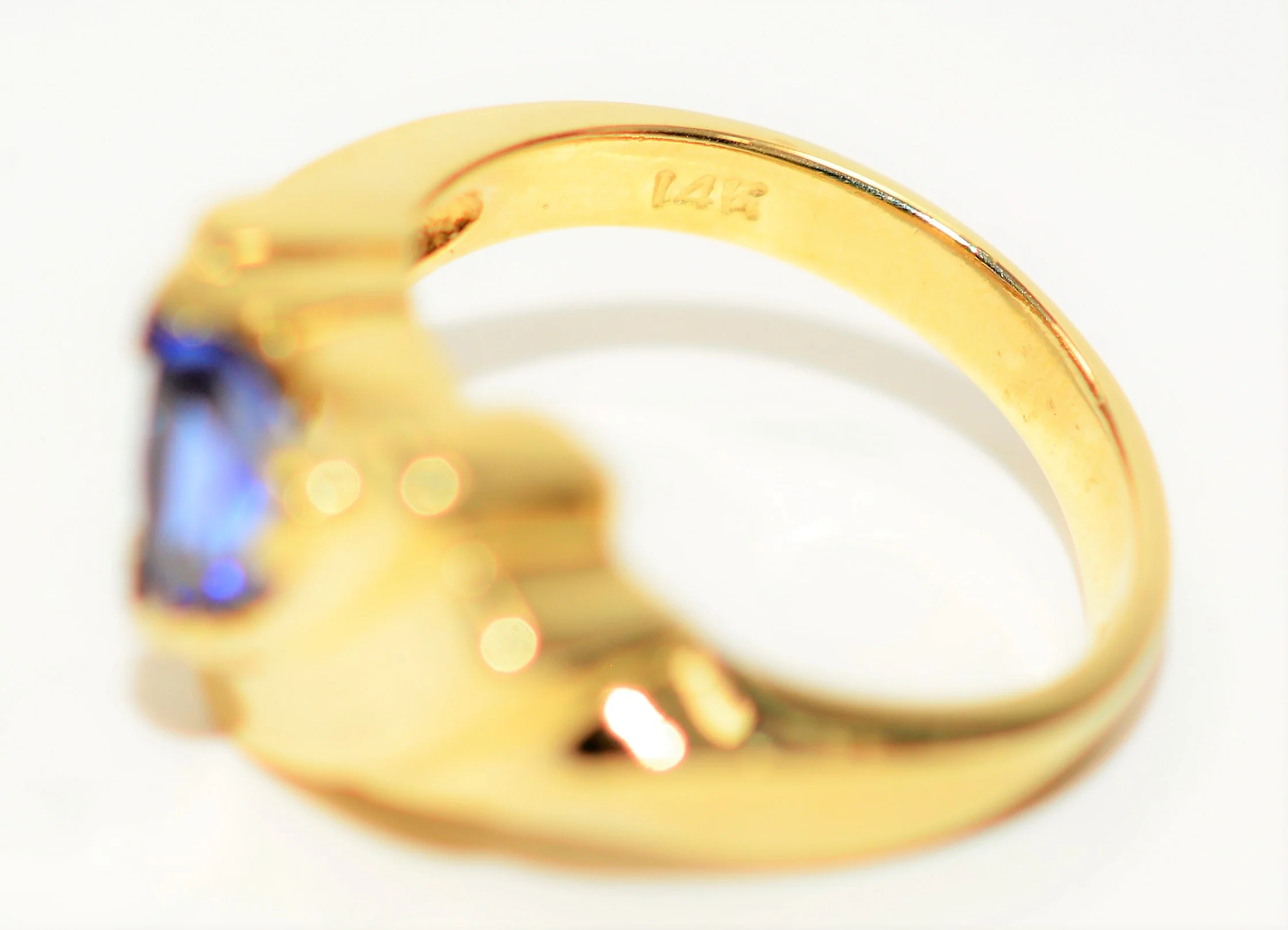 Natural Tanzanite Ring 14K Solid Gold .88ct Solitaire Ring Trillion Ring Gemstone Ring December Birthstone Ring Women's Ring Vintage Ring - Image 6