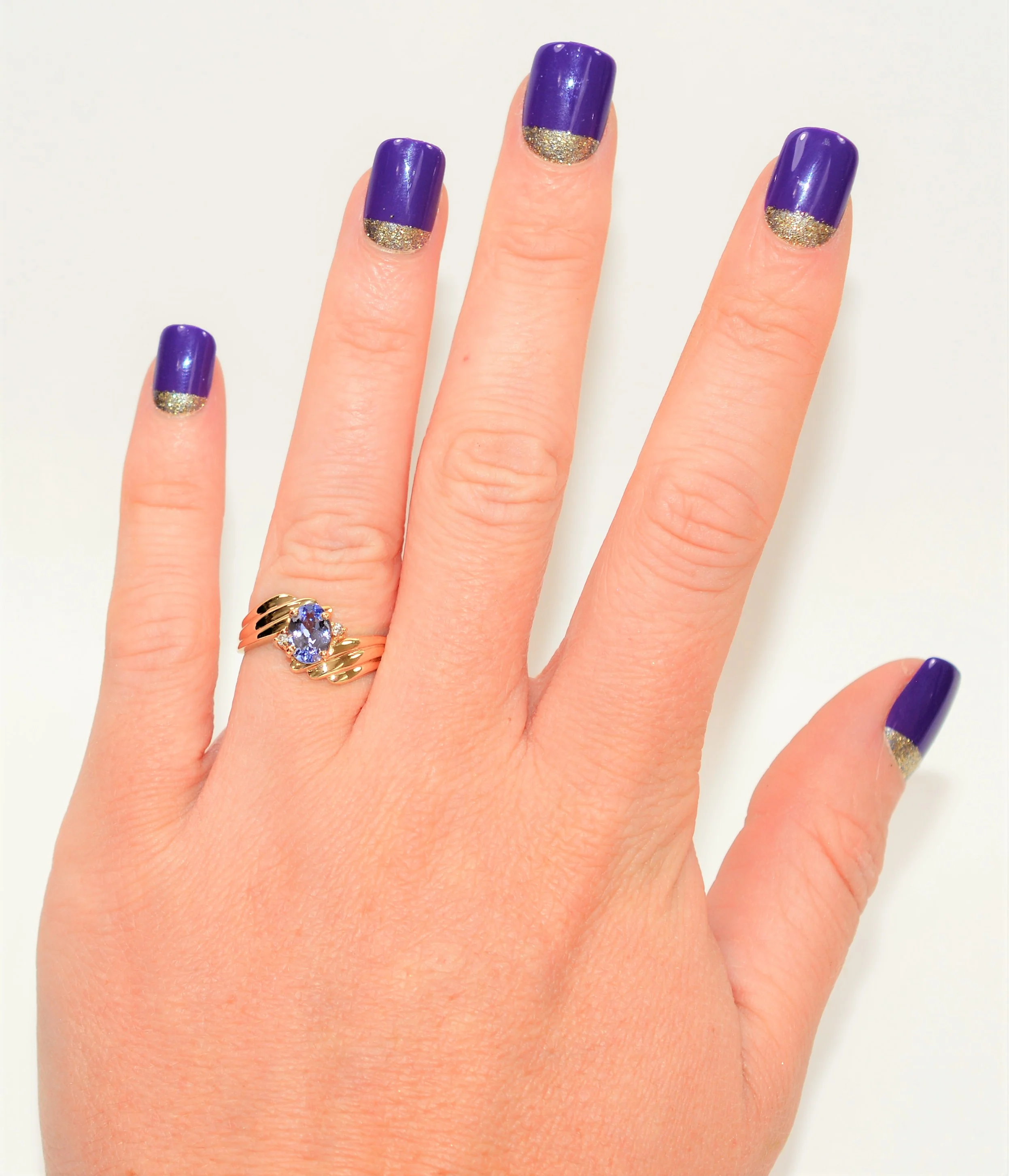 Natural Tanzanite & Diamond Ring 14K Solid Gold .79tcw Statement Ring Gemstone Ring Birthstone Ring Ladies Ring Women's Ring Cocktail Ring - Image 2