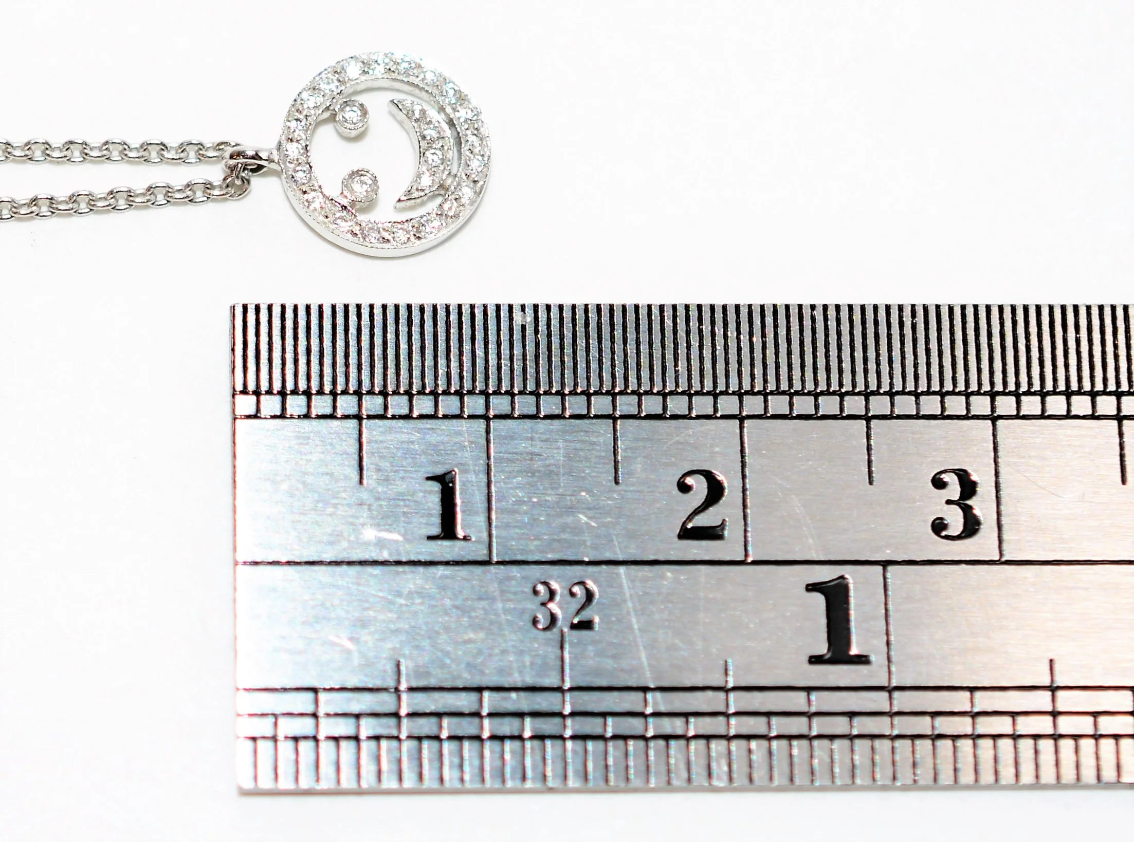 Designer Dev Valencia Natural Diamond Necklace 18K White Gold .13tcw Smiley Face Necklace Emoji Pendant Happy Face Pendant Fashion Necklace - Image 10