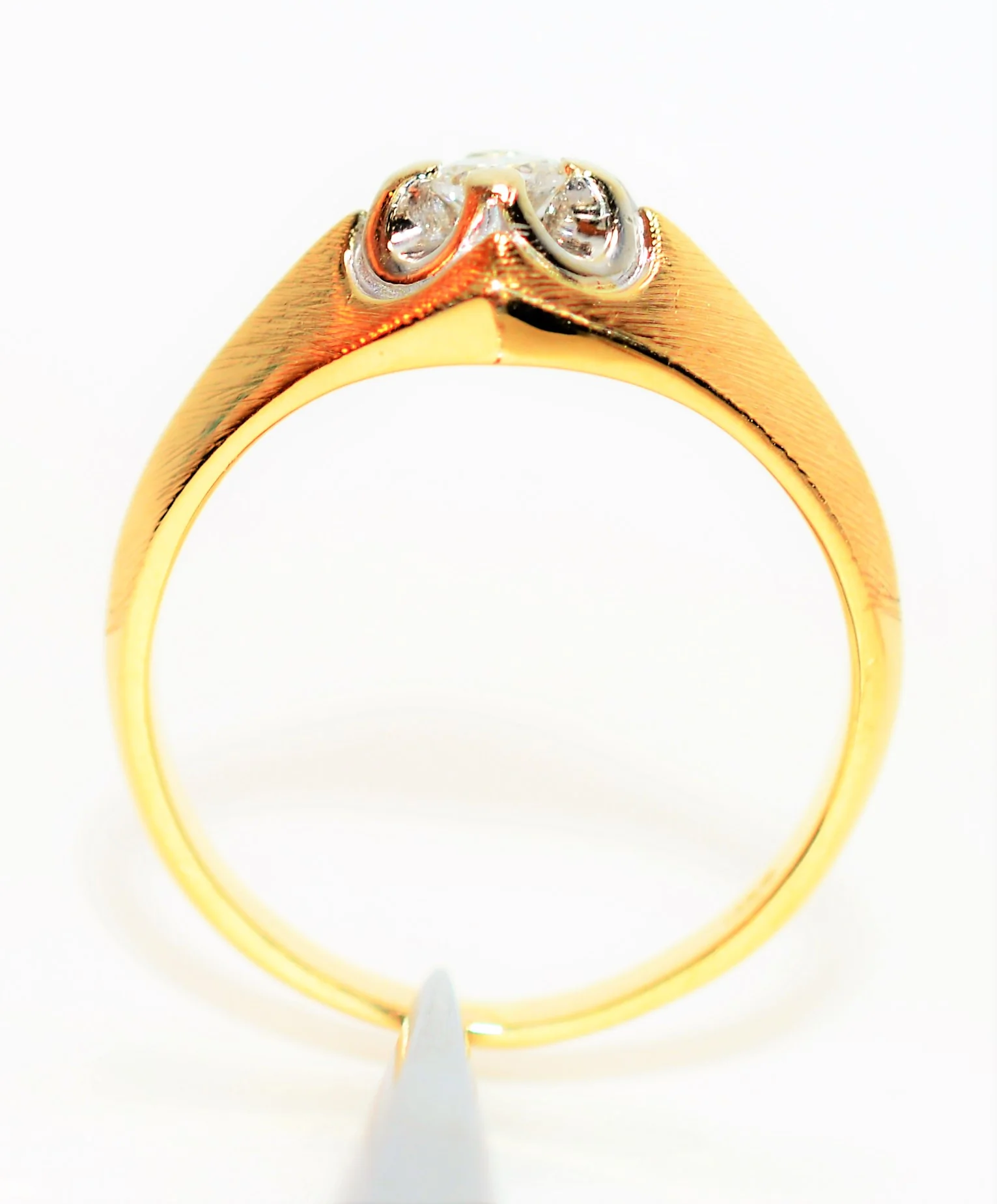 Natural Diamond Ring 14K Solid Gold .25ct Solitaire Ring Men's Ring Statement Ring Cocktail Ring Vintage Ring Estate Ring Estate Jewelry - Image 3