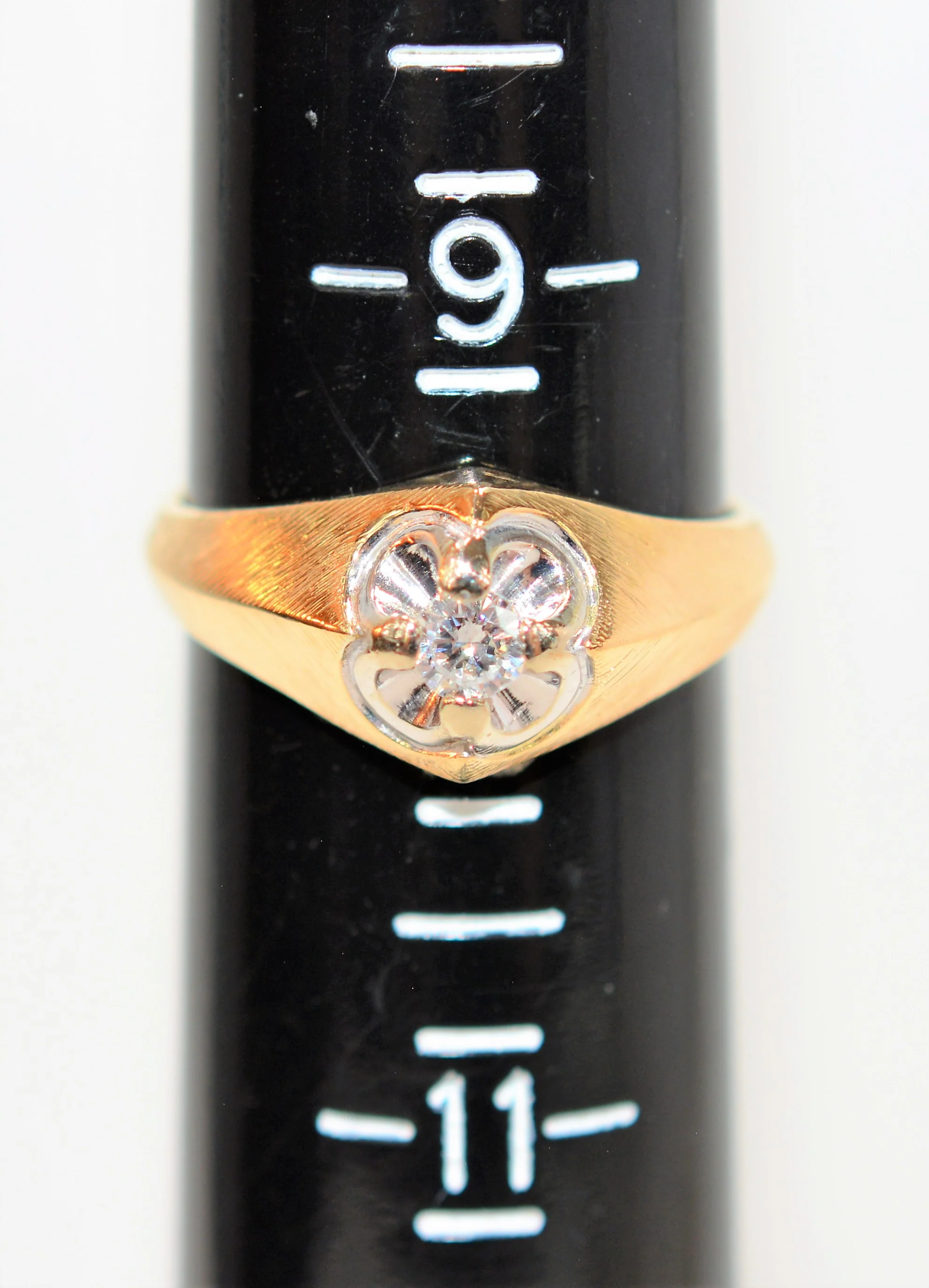 Natural Diamond Ring 14K Solid Gold .25ct Solitaire Ring Men's Ring Statement Ring Cocktail Ring Vintage Ring Estate Ring Estate Jewelry - Image 9