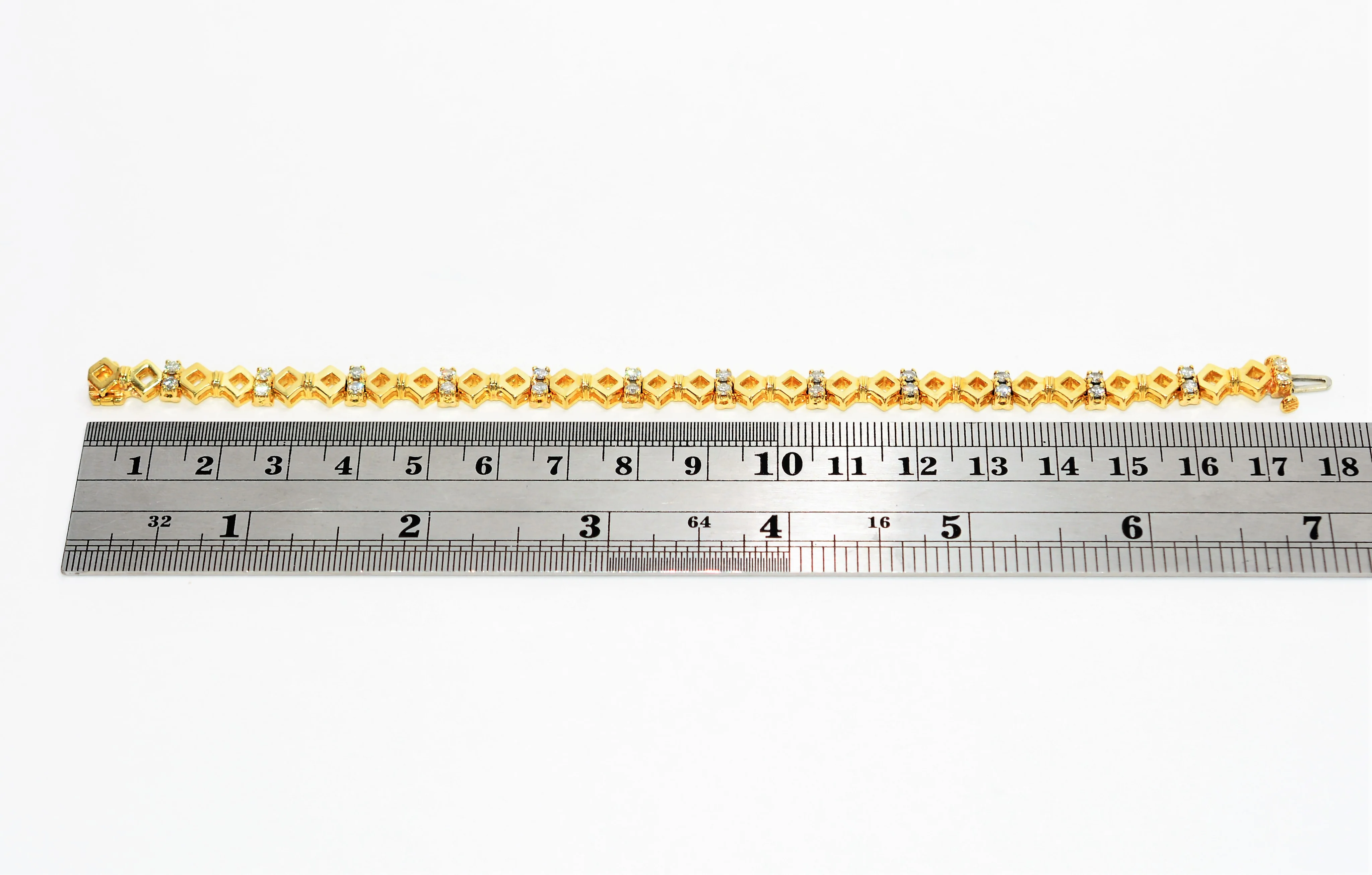 Natural Diamond Bracelet 18K Solid Gold 1.56tcw Tennis Bracelet Estate Bracelet Vintage Bracelet Bridal Wedding Jewelry Jewellery Statement - Image 9