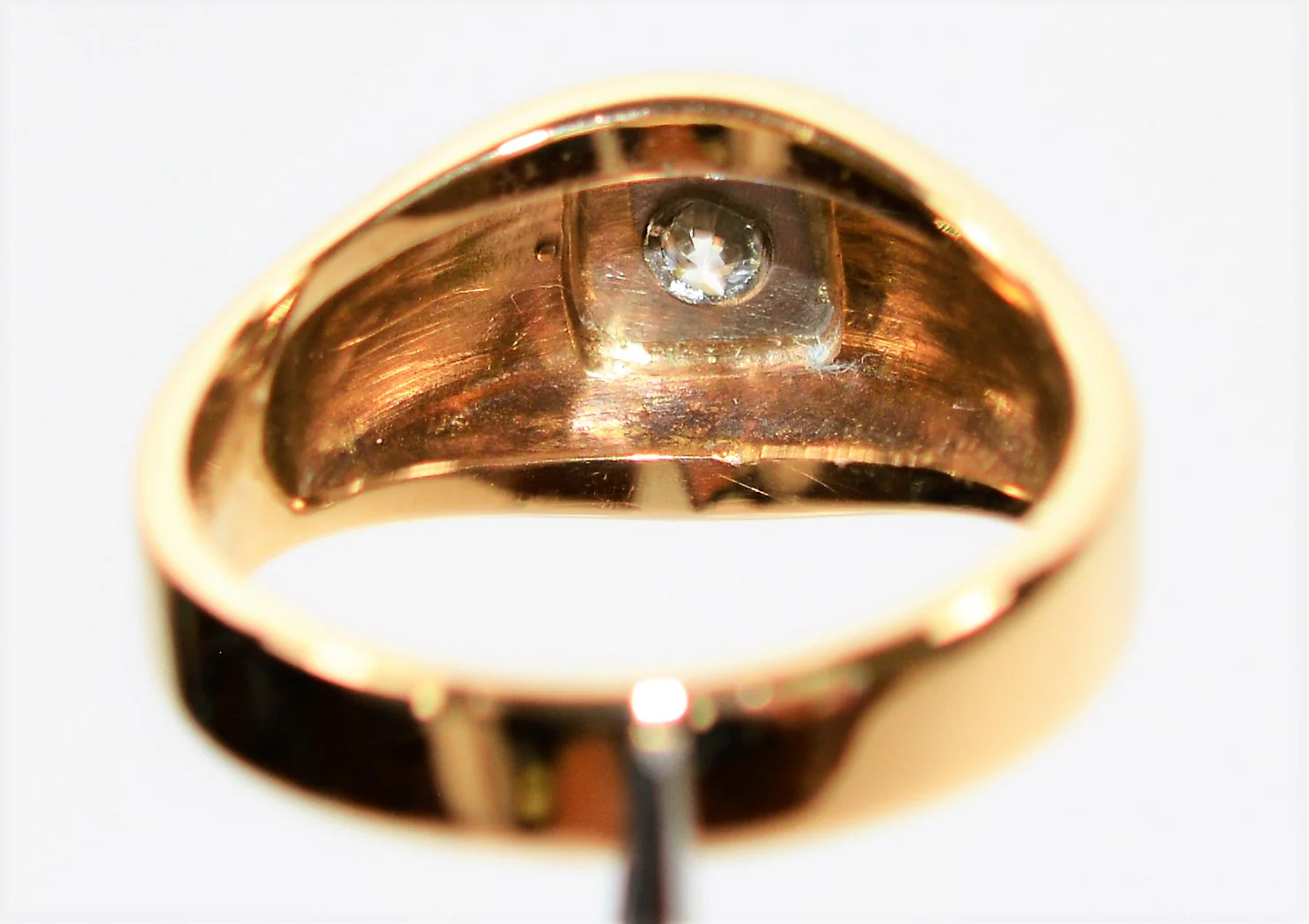 Natural Diamond Ring 14K Solid Gold .22ct Solitaire Ring Statement Ring Cocktail Ring Birthstone Ring Estate Jewelry Vintage Ring Men's Ring - Image 7