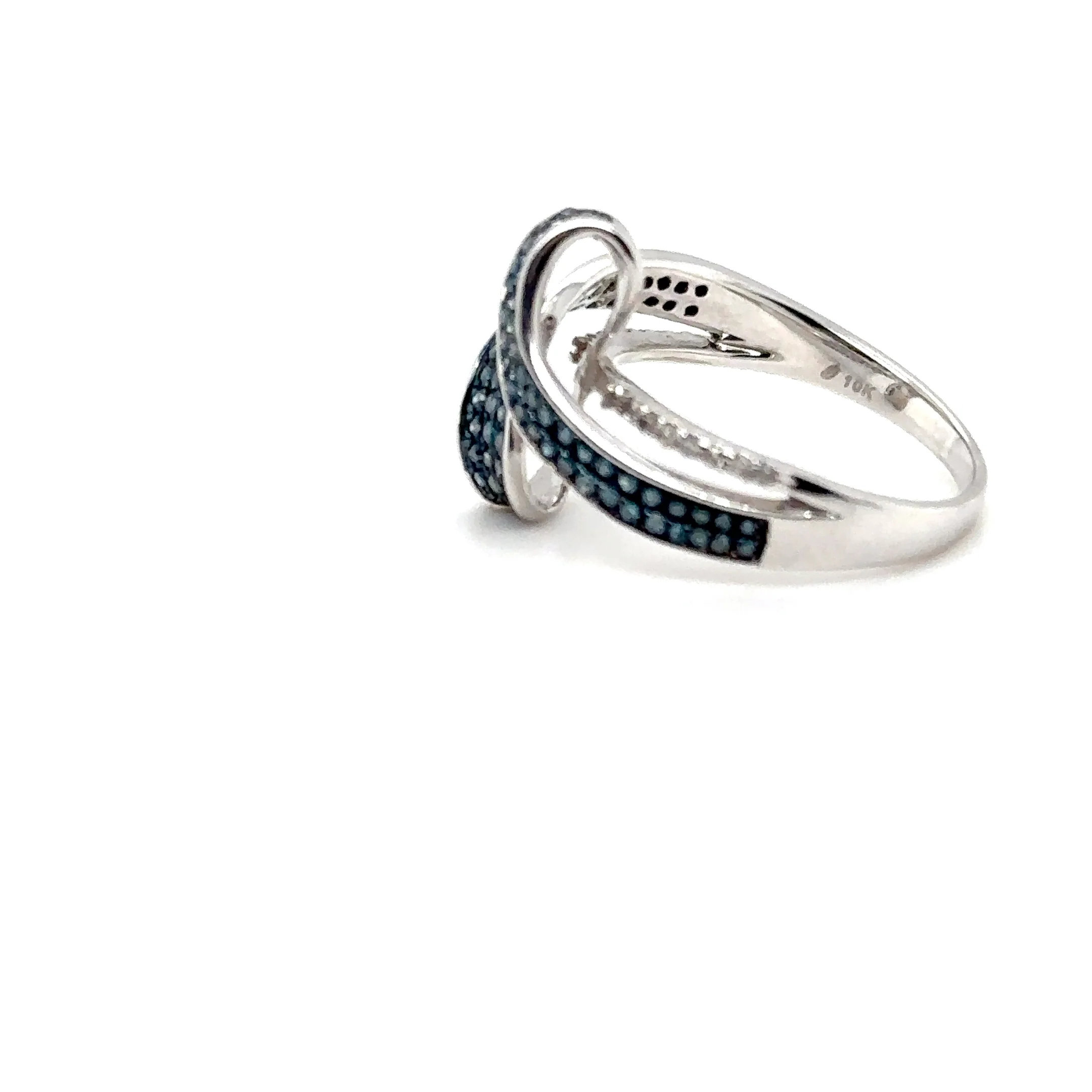Fancy Blue Diamond Ring 10K White Gold .61tcw Gemstone Ring Cluster Ring Multistone Ring Blue Ring April Birthstone Statement Ring - Image 11