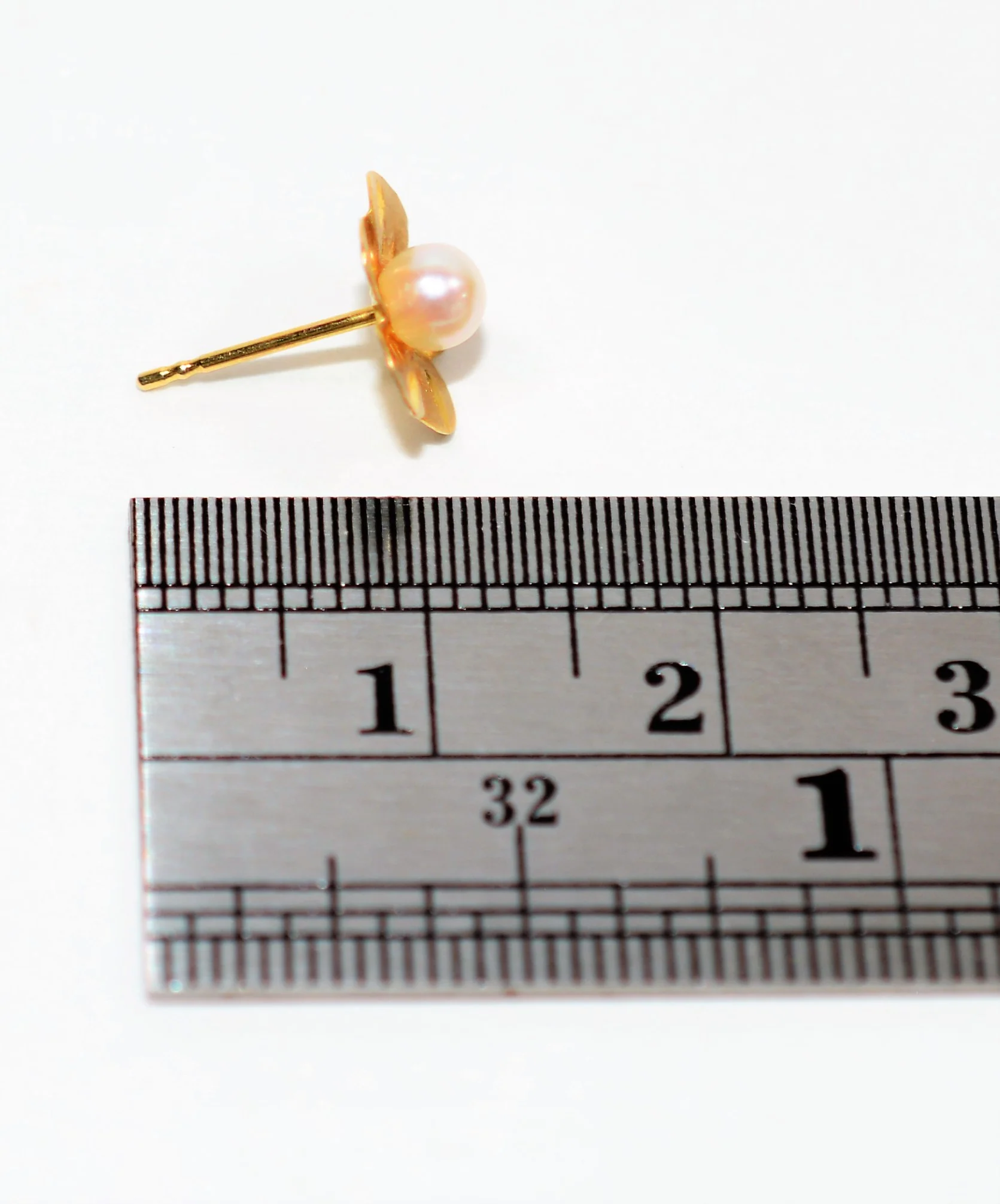 Natural Akoya Pearl Earrings 14K Solid Gold Earrings Stud Earrings Flower Earrings Solitaire Earrings Birthstone Earrings Vintage Earrings - Image 6