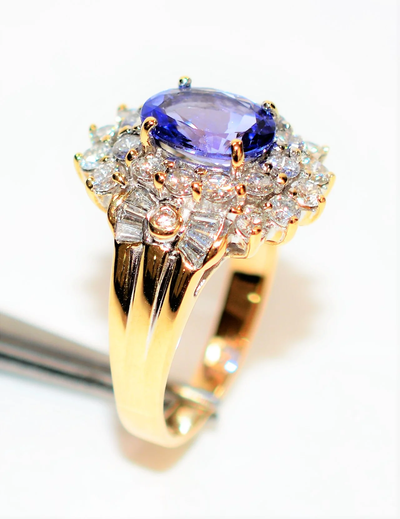Certified Natural Tanzanite & Diamond Ring 14K Solid Gold 2.54tcw December Birthstone Ring Tanzanite Ring Cocktail Ring Fine Statement Ring - Image 5