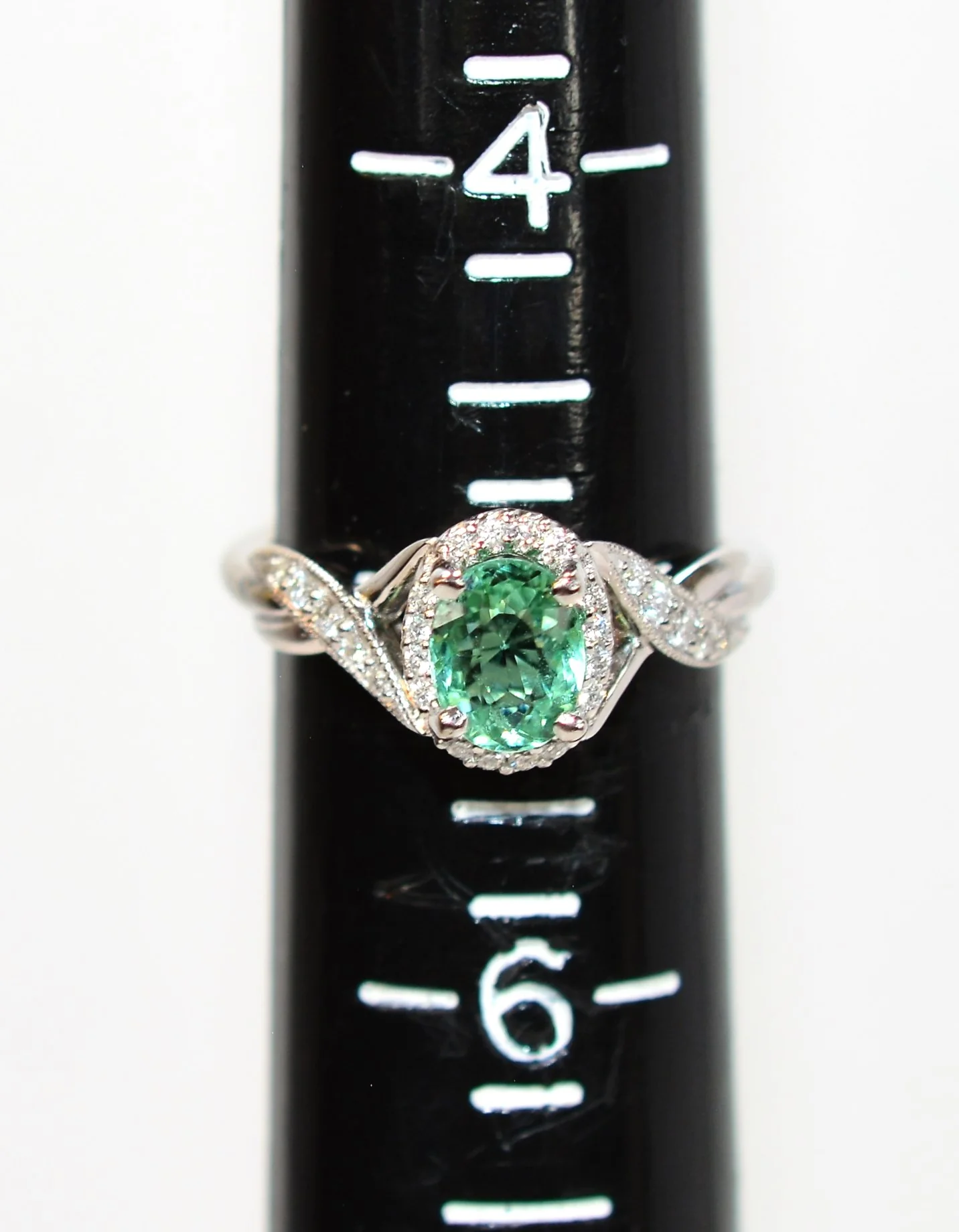 Gabriel Co. Certified Natural Brazilian Paraiba Tourmaline & Diamond Ring 14K White Gold 1.04tcw Engagement Ring Wedding Ring Cocktail Ring - Image 11