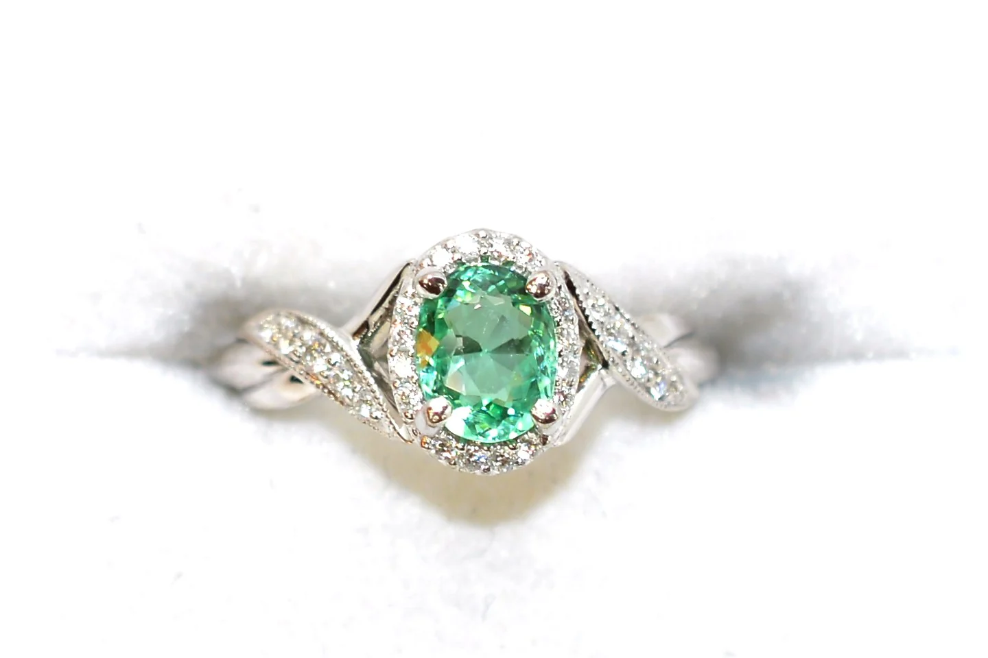 Gabriel Co. Certified Natural Brazilian Paraiba Tourmaline & Diamond Ring 14K White Gold 1.04tcw Engagement Ring Wedding Ring Cocktail Ring - Image 6