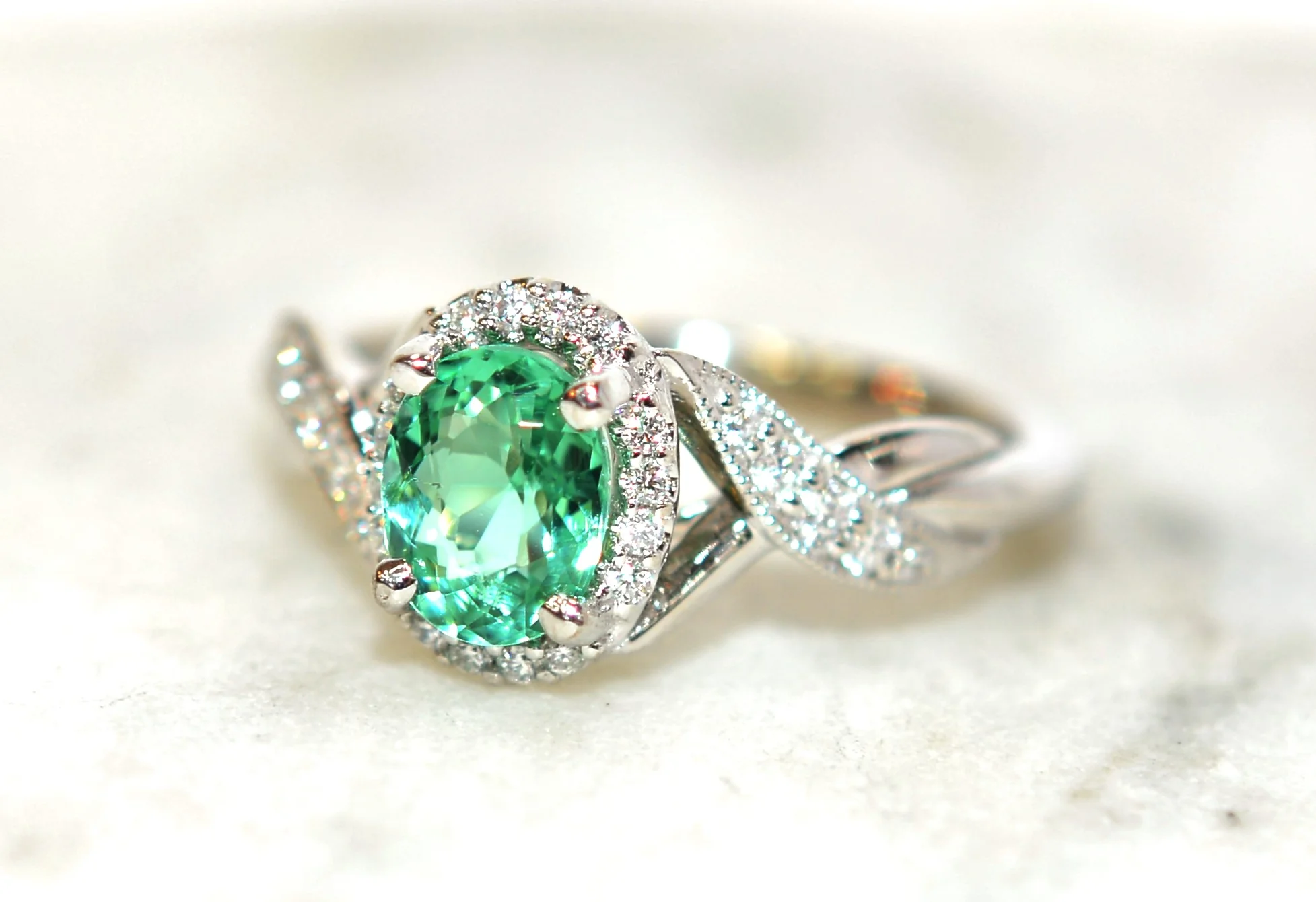 Gabriel Co. Certified Natural Brazilian Paraiba Tourmaline & Diamond Ring 14K White Gold 1.04tcw Engagement Ring Wedding Ring Cocktail Ring - Image 7