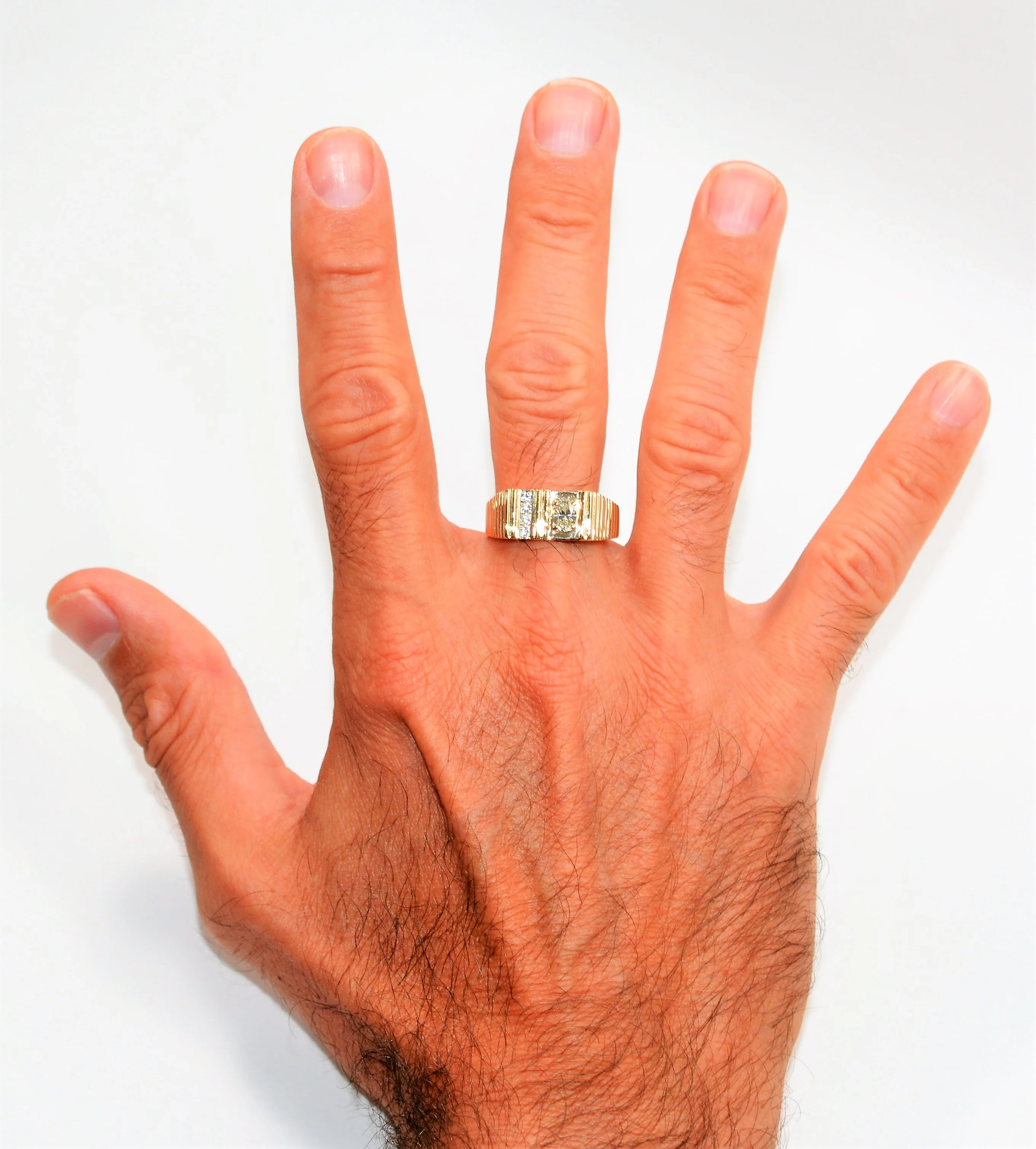 GIA Certified Natural Diamond Ring 14K Solid Gold .51tcw Statement Ring Cocktail Ring GIA Diamond Vintage Ring Birthstone Ring Men's Ring - Image 3