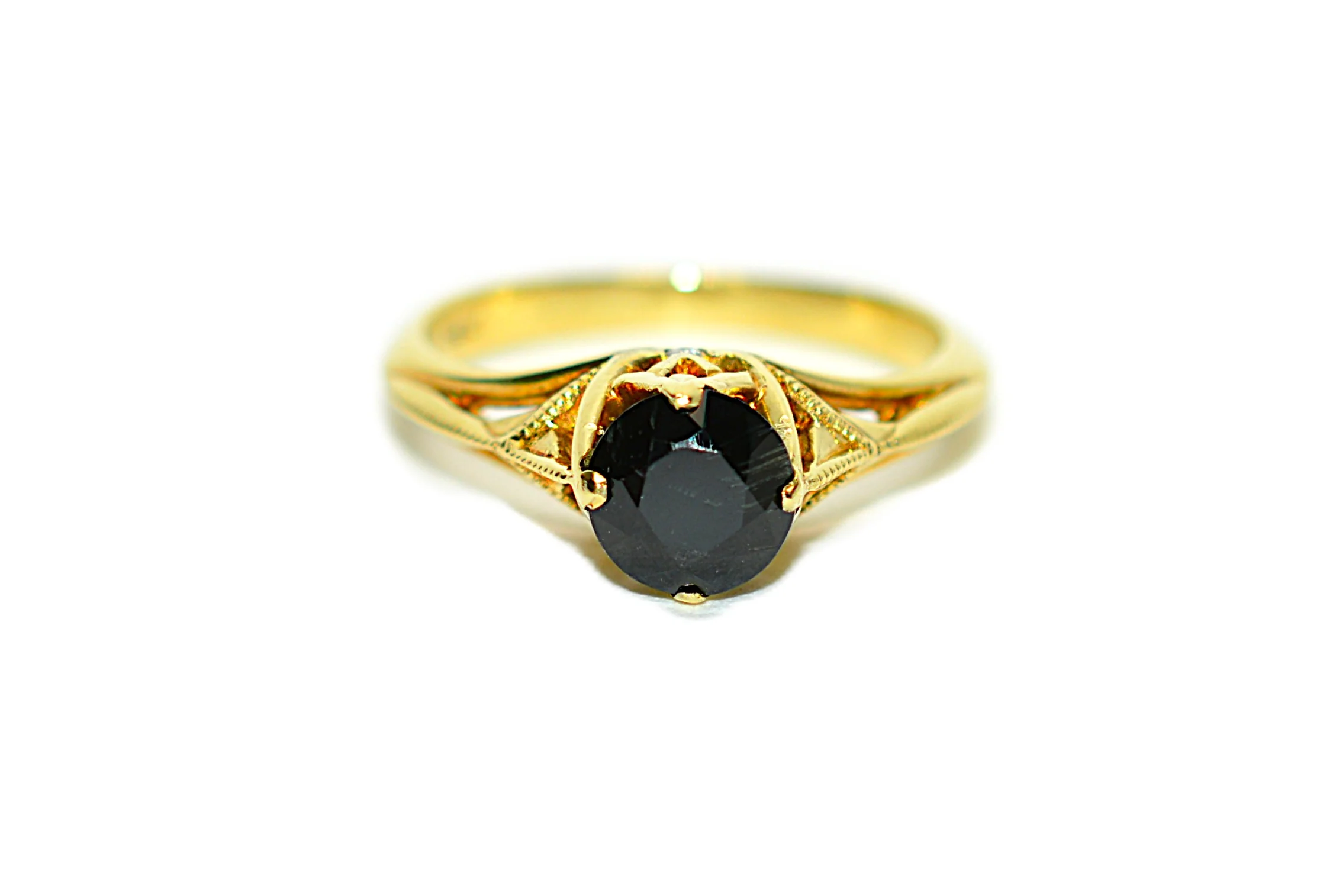 GIA Certified Natural Serendibite & Diamond Ring 18K Solid Gold 1.24tcw Black Engagement Ring Wedding Ring Antique Ring Rare Gemstone