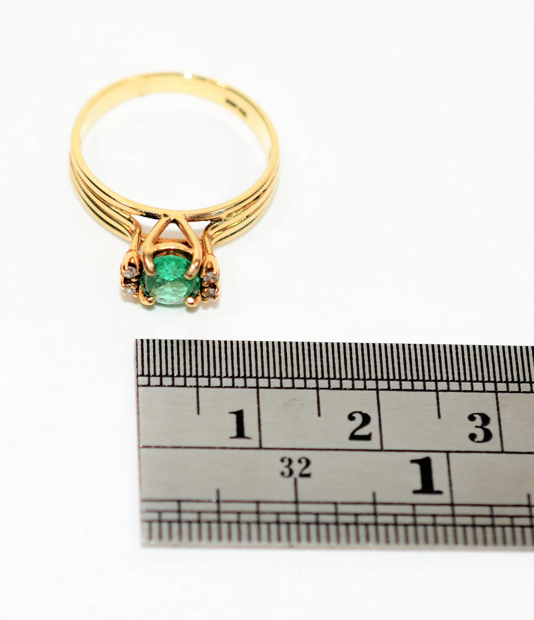 Natural Colombian Emerald & Diamond Ring 10K Solid Gold .44tcw Vintage Jewelry May Birthstone Ring Gemstone Ring Women's Ring Fine Jewellery - Image 11