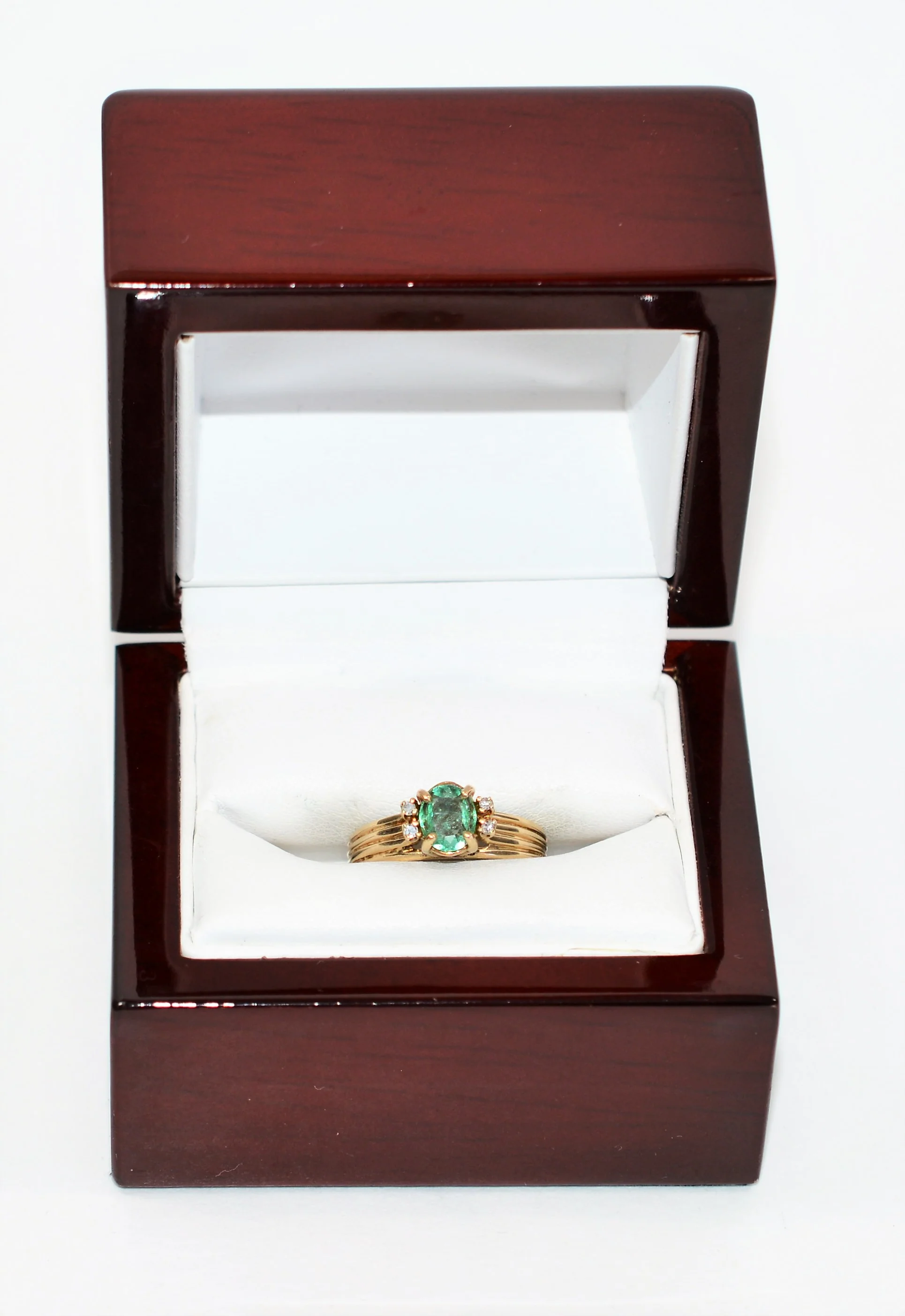 Natural Colombian Emerald & Diamond Ring 10K Solid Gold .44tcw Vintage Jewelry May Birthstone Ring Gemstone Ring Women's Ring Fine Jewellery - Image 12