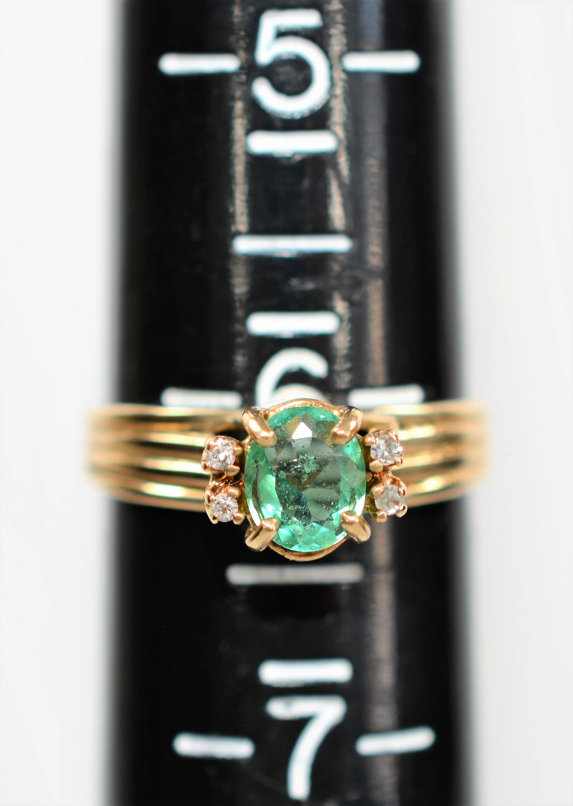 Natural Colombian Emerald & Diamond Ring 10K Solid Gold .44tcw Vintage Jewelry May Birthstone Ring Gemstone Ring Women's Ring Fine Jewellery - Image 9