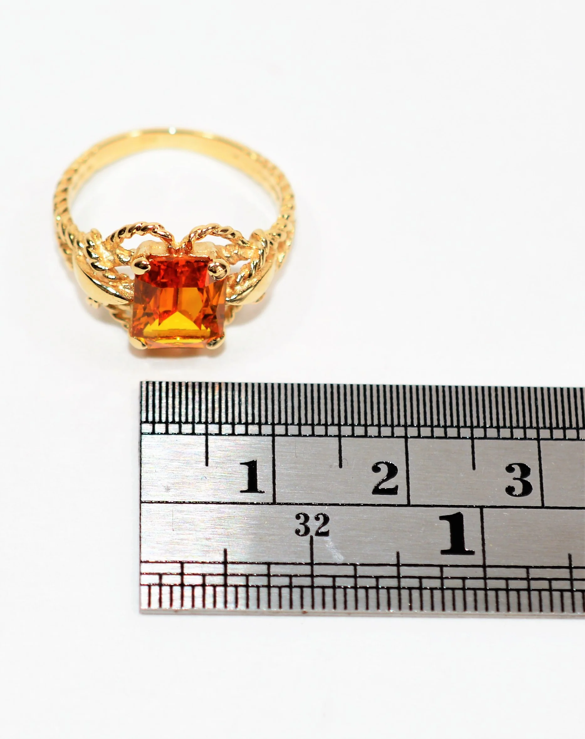 Natural Honey Citrine Natural 14K Gold 1.92ct Gemstone Ring Solitaire Ring Statement Ring Birthstone Ring Orange Ring Vintage Ring Estate - Image 11