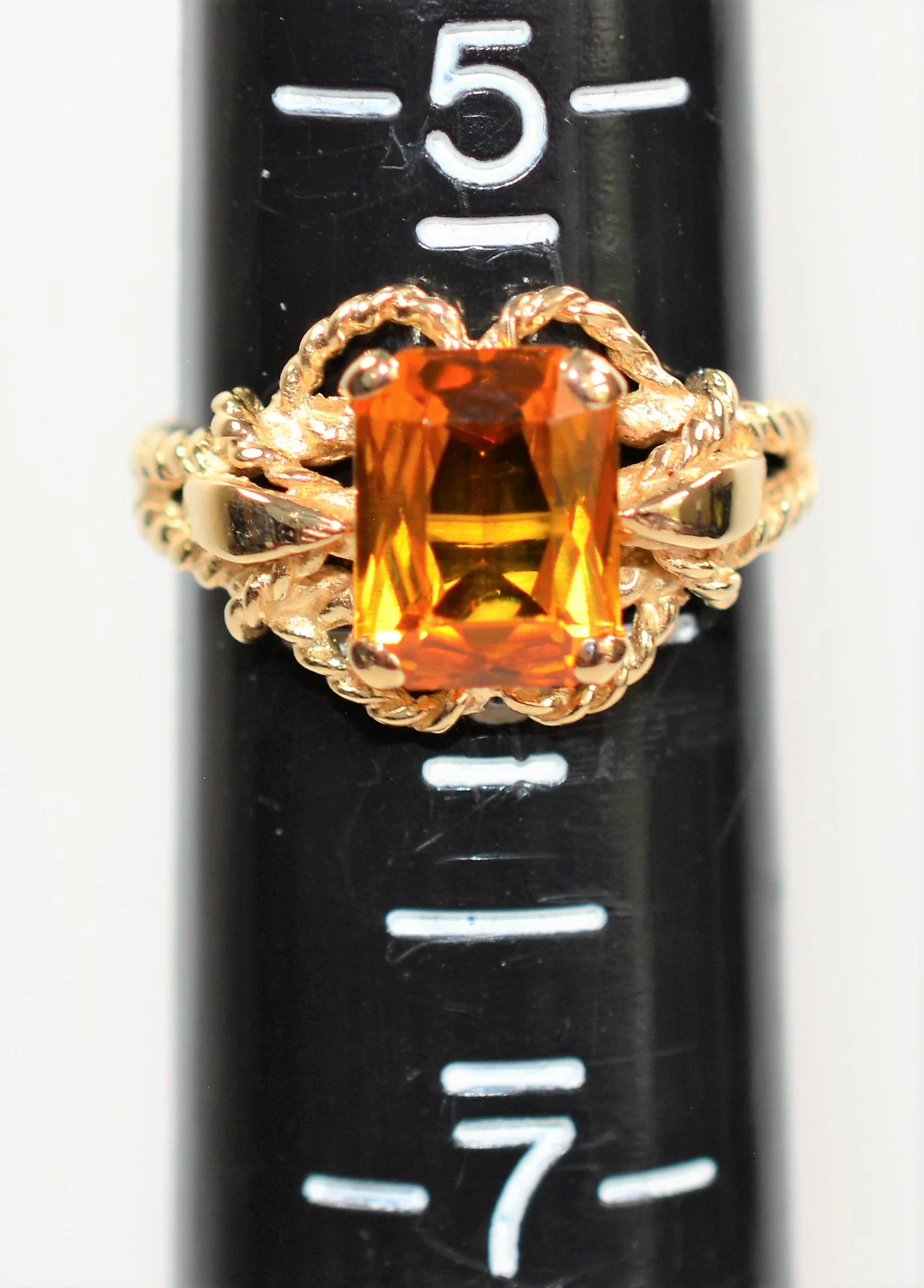 Natural Honey Citrine Natural 14K Gold 1.92ct Gemstone Ring Solitaire Ring Statement Ring Birthstone Ring Orange Ring Vintage Ring Estate - Image 9