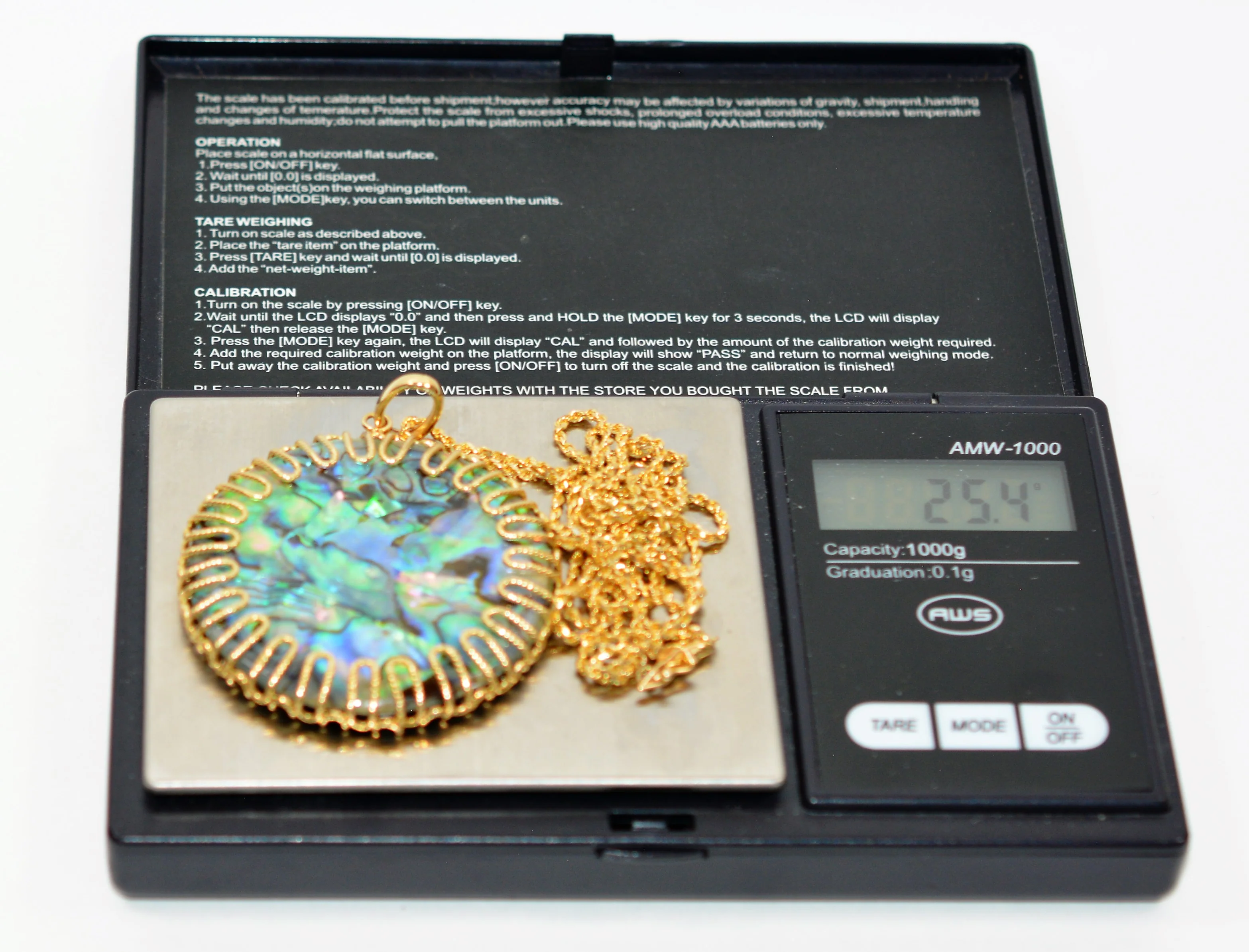Natural Abalone Necklace 14K Solid Gold 48mm Pendant Necklace Reversible Pendant Gemstone Necklace Statement Necklace Abalone Shell Estate - Image 13