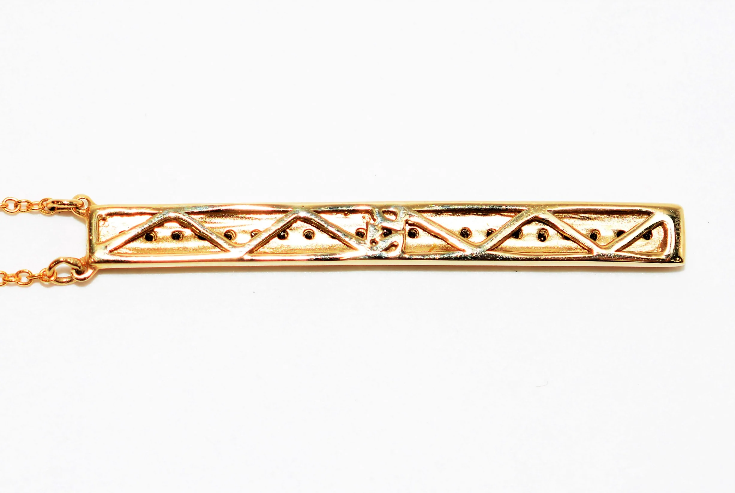 LeVian Natural Chocolate Diamond Necklace 14K Solid Gold .33tcw Bar Pendant Designer Necklace Fine Jewelry Women's Necklace Estate Jewelry - Image 6