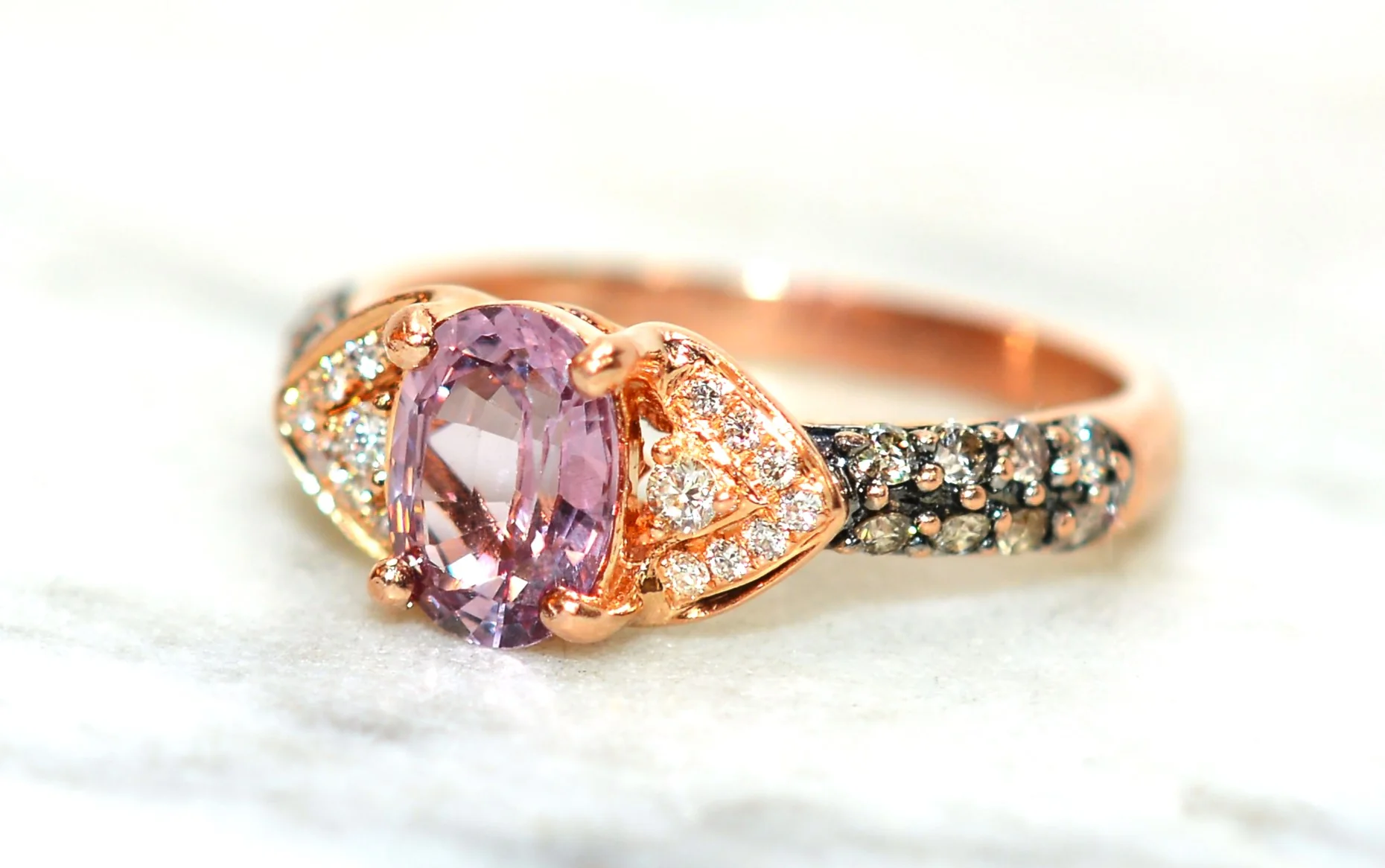 LeVian GIA Certified Natural Spinel & Diamond Ring 14K Rose Gold 1.32tcw Designer Gemstone Birthstone Pink Engagement Bridal Fine Jewellery - Image 9