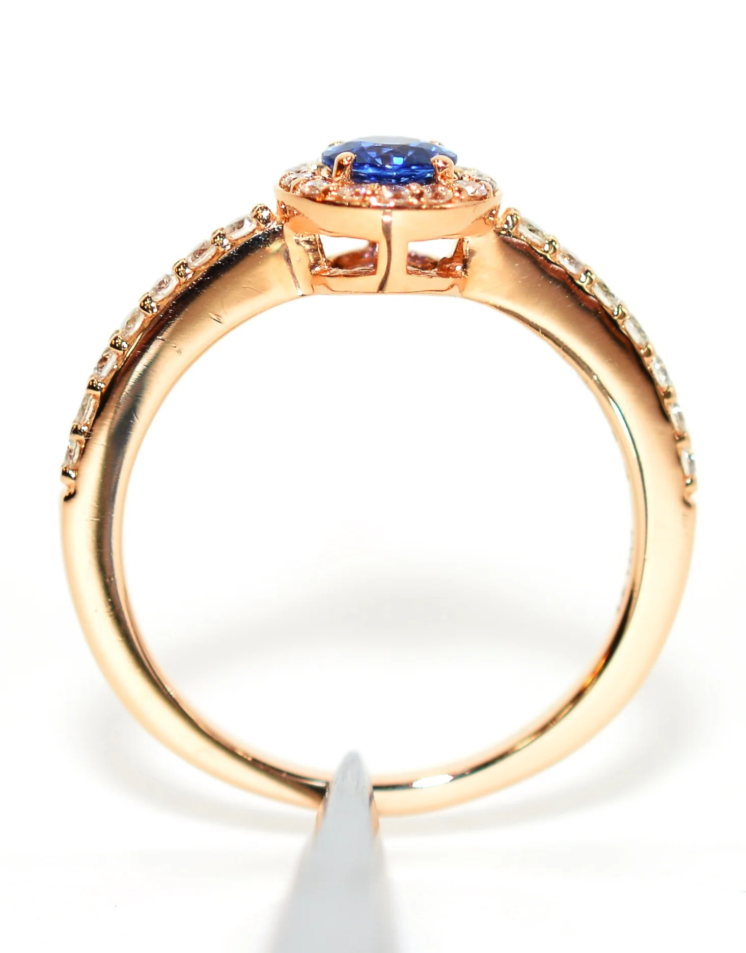 RESERVED for Veronica layaway pymt 3 of 3 LeVian Natural Ceylon Sapphire & Diamond Ring 14K Solid Rose Gold .74tcw Ring Engagement Ring LeVian Ring Wedding Ring Sapphire Ring Bridal - Image 3