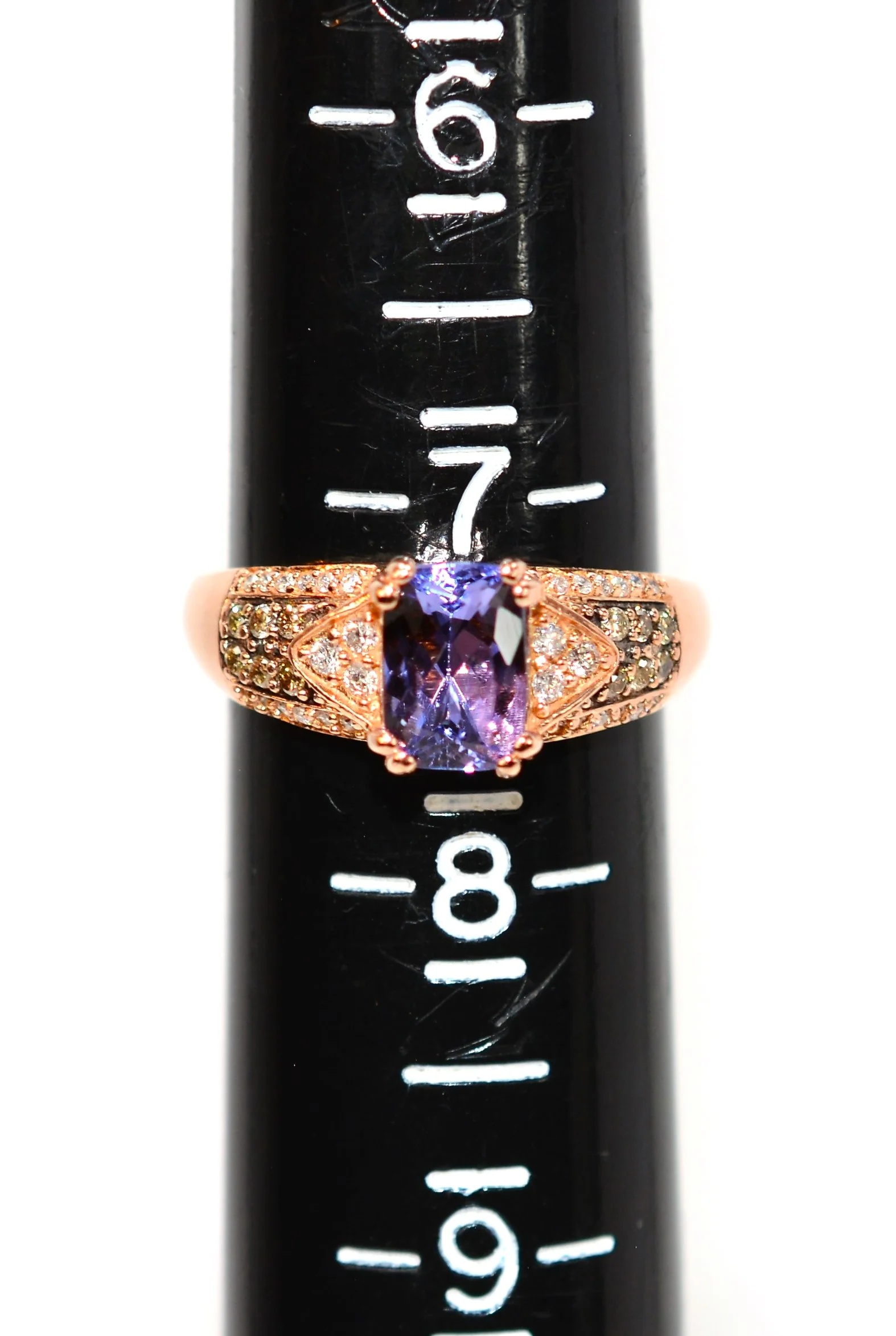 LeVian Natural D'Block Tanzanite & Chocolate Diamond Ring 14K Solid Rose Gold 1.67tcw Tanzanite Ring LeVian Ring Statement Cocktail Ring - Image 10
