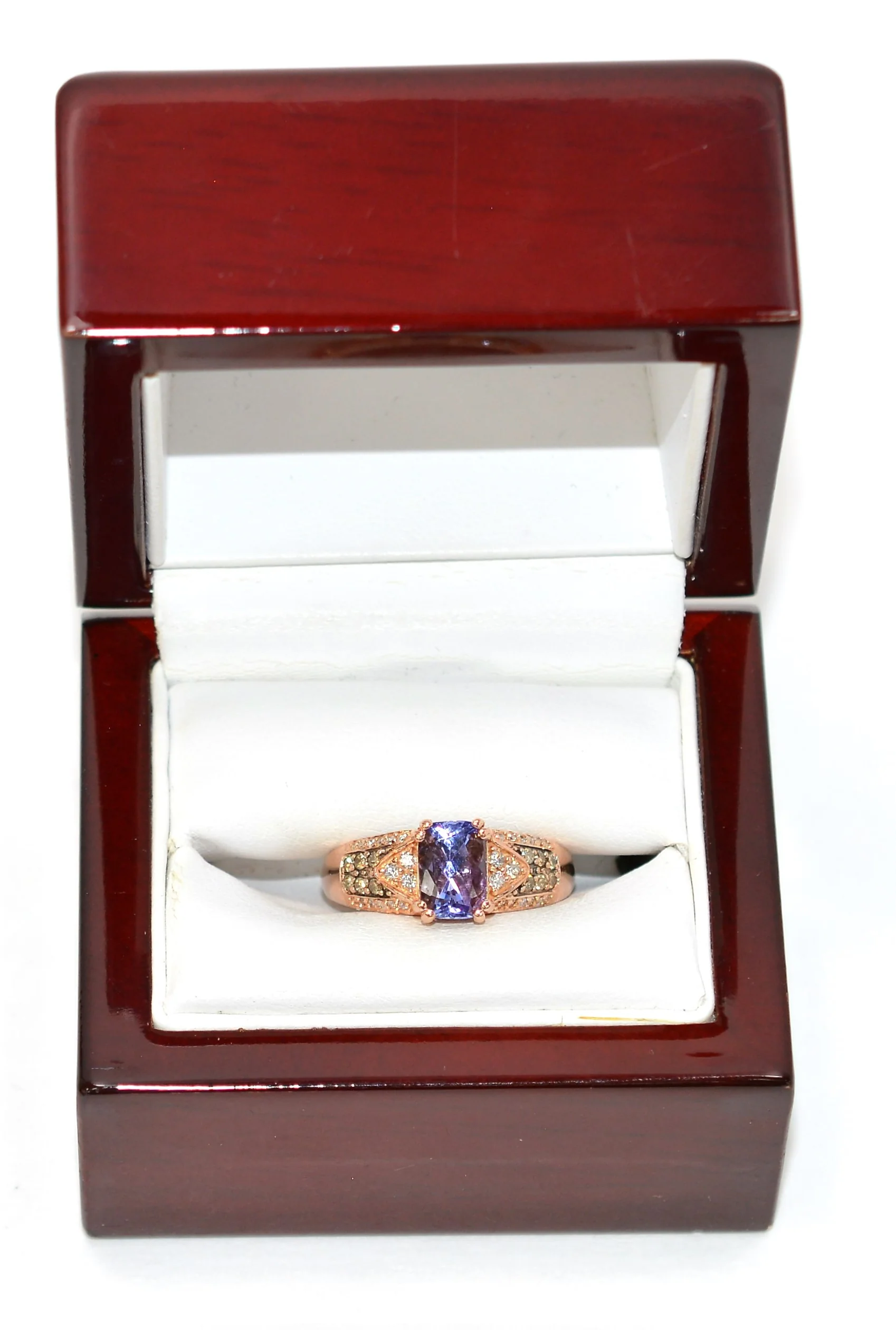 LeVian Natural D'Block Tanzanite & Chocolate Diamond Ring 14K Solid Rose Gold 1.67tcw Tanzanite Ring LeVian Ring Statement Cocktail Ring - Image 13