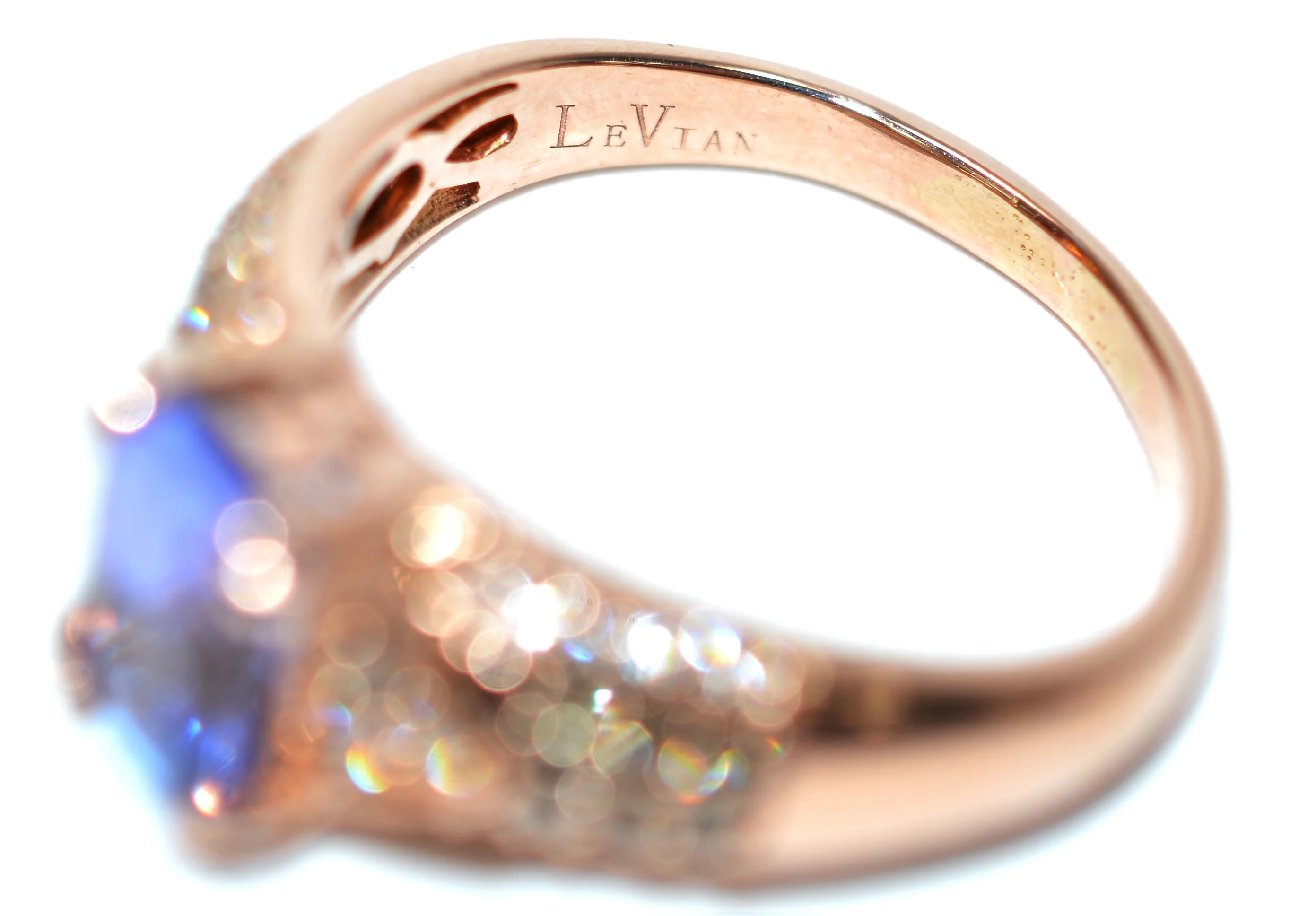 LeVian Natural D'Block Tanzanite & Chocolate Diamond Ring 14K Solid Rose Gold 1.67tcw Tanzanite Ring LeVian Ring Statement Cocktail Ring - Image 7