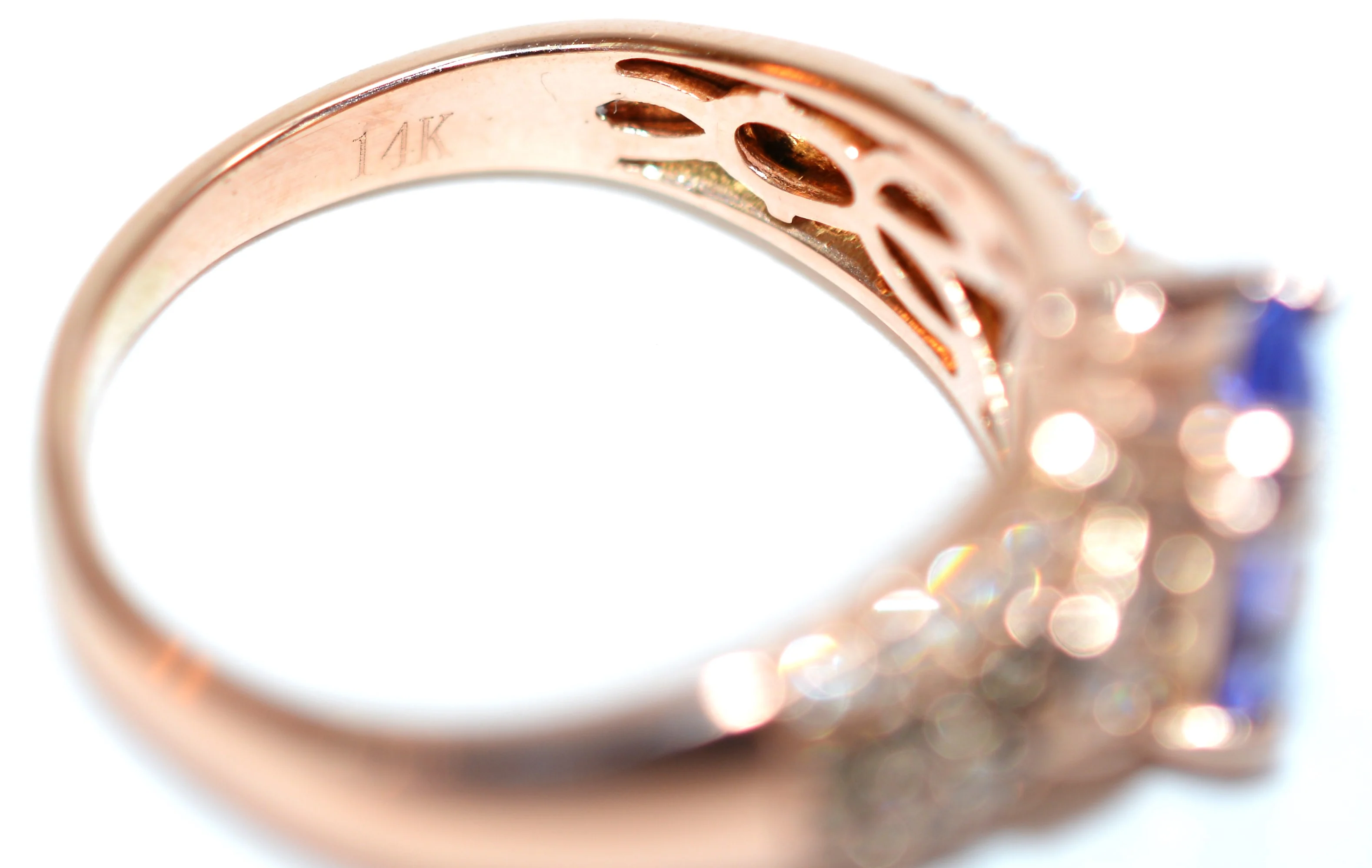 LeVian Natural D'Block Tanzanite & Chocolate Diamond Ring 14K Solid Rose Gold 1.67tcw Tanzanite Ring LeVian Ring Statement Cocktail Ring - Image 8