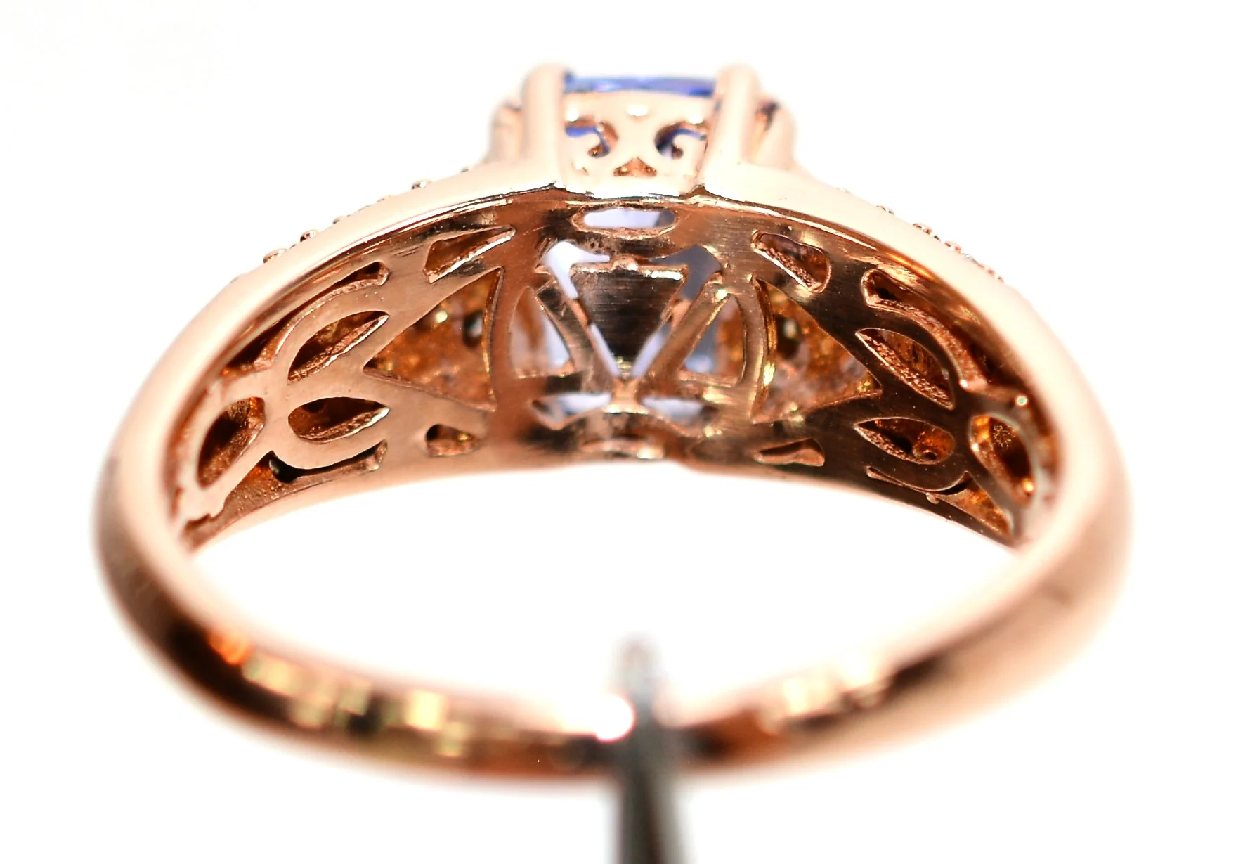 LeVian Natural D'Block Tanzanite & Chocolate Diamond Ring 14K Solid Rose Gold 1.67tcw Tanzanite Ring LeVian Ring Statement Cocktail Ring - Image 9